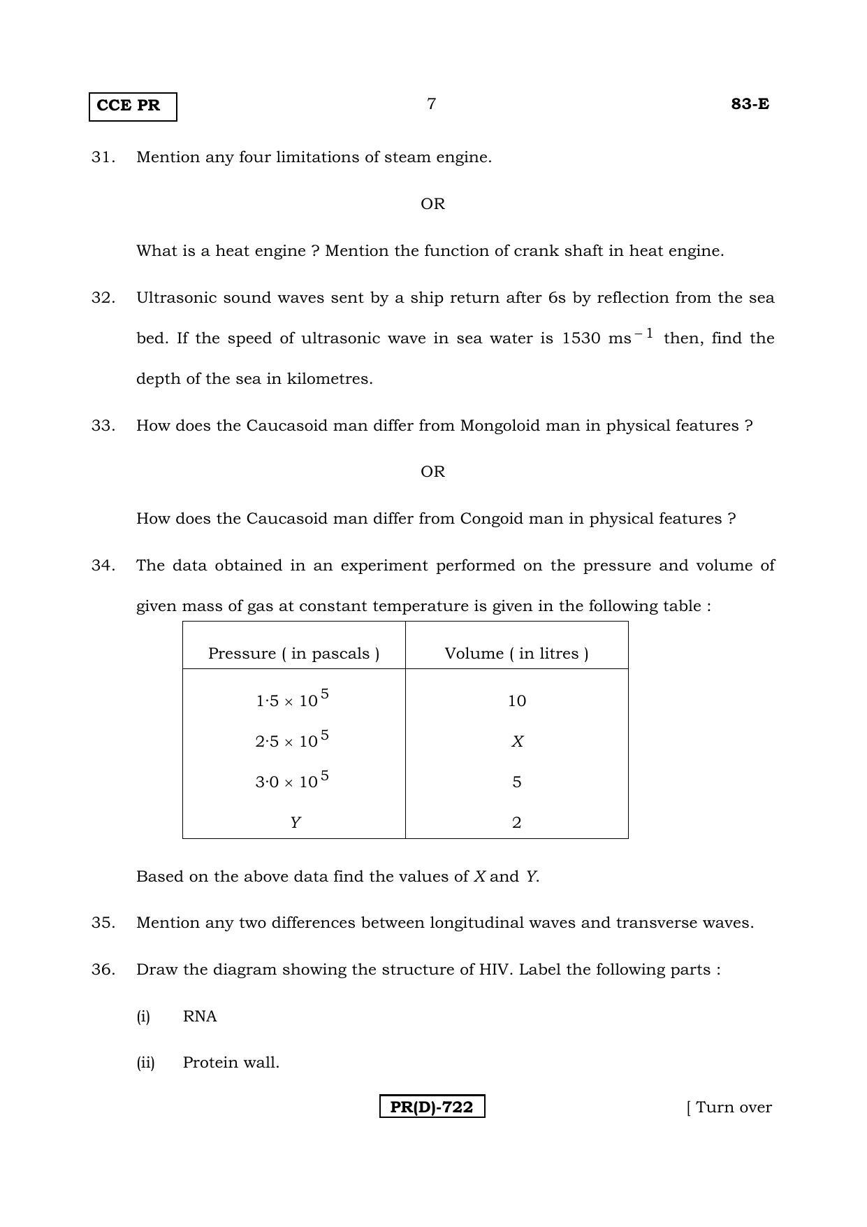 Karnataka SSLC Science (ENGLISH Medium) - 83E-D Version_e4 March/April 2019 Question Paper - Page 7