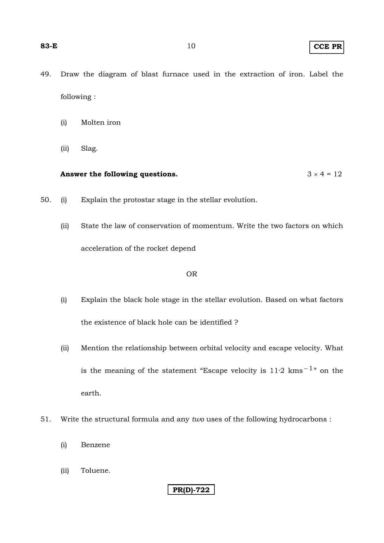 Karnataka SSLC Science (ENGLISH Medium) - 83E-D Version_e4 March/April 2019 Question Paper - Page 10