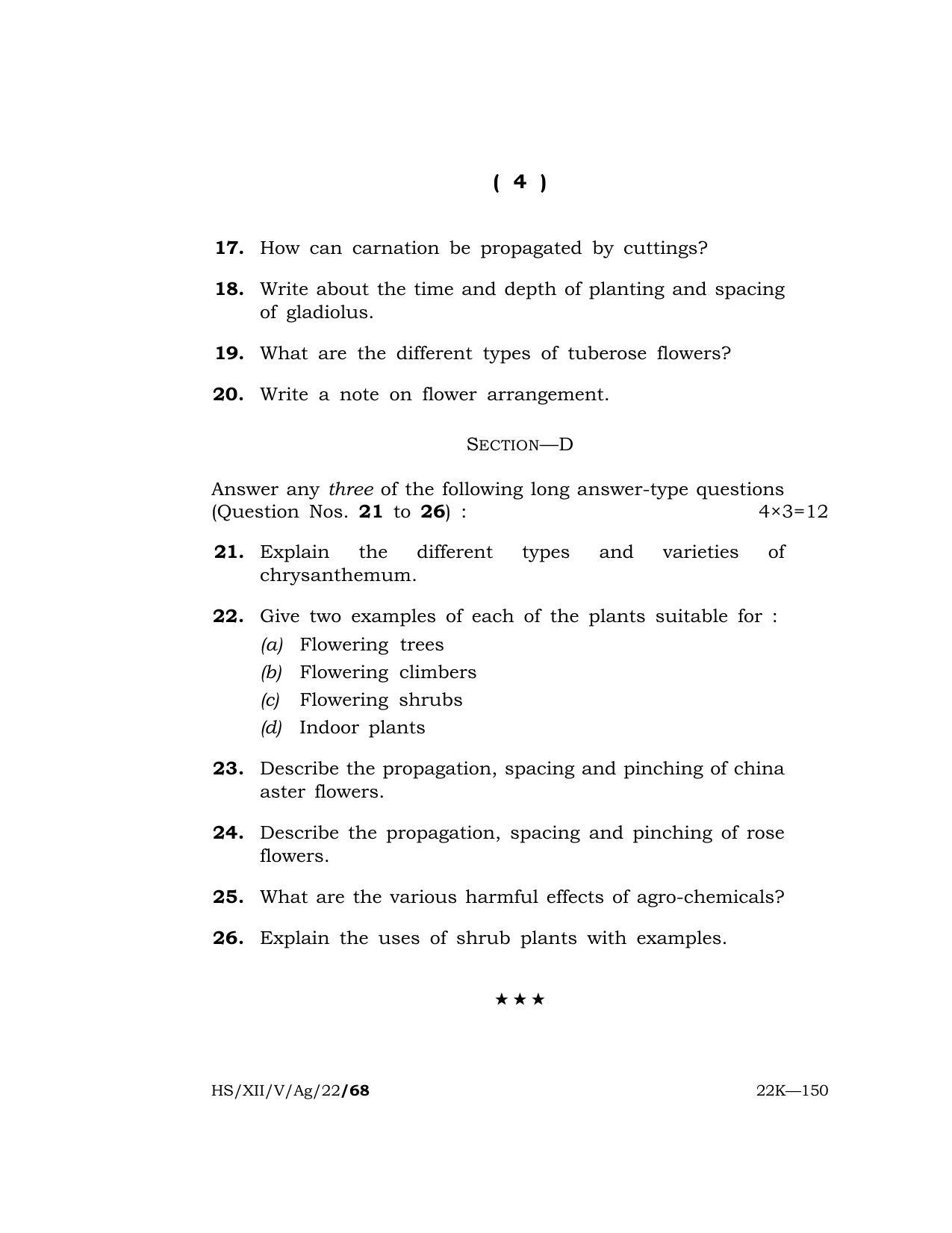 Meghalaya Board (MBOSE) Class 12 AGRICULTURE  (HS_XII_A. Sc. Com_Ag_22) 2022 Question Paper - Page 4