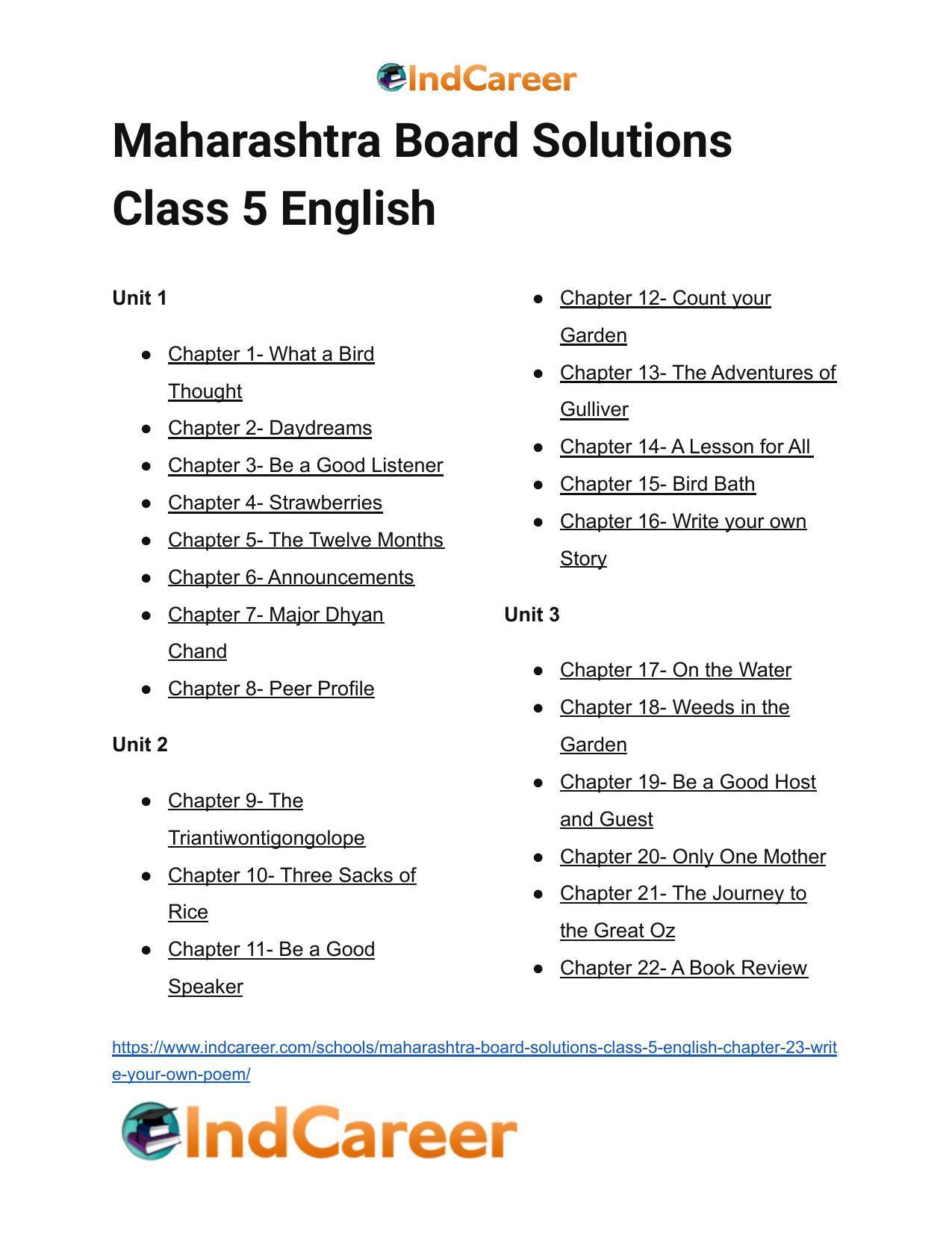 Maharashtra Board Solutions Class 5-English: Chapter 23- Write your own Poem - Page 5