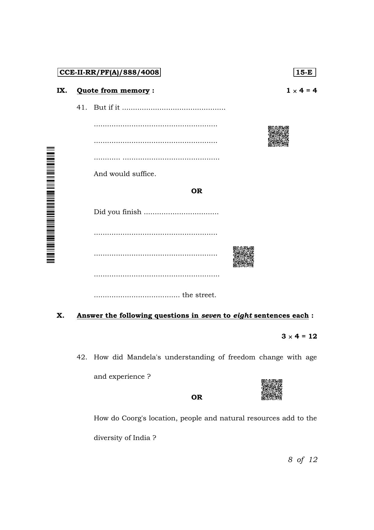 Karnataka SSLC First Language English (NCERT)-15E Exam 2 Question Paper 2024 (A Version) - Page 8