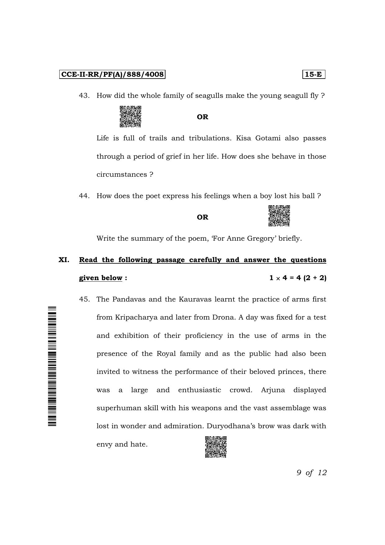 Karnataka SSLC First Language English (NCERT)-15E Exam 2 Question Paper 2024 (A Version) - Page 9