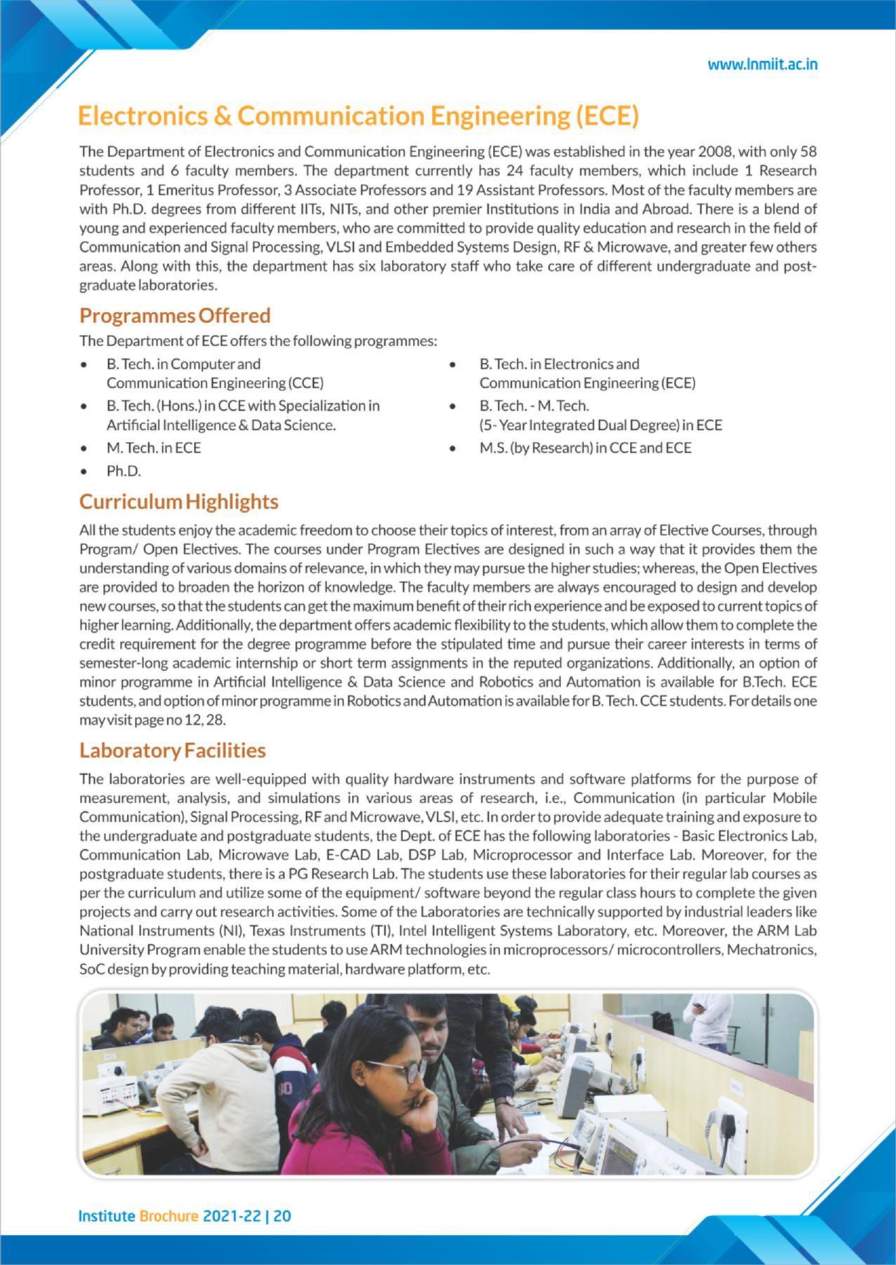 LNM Institute of Information Technology, Jaipur Brochure 2021-22 - Page 22