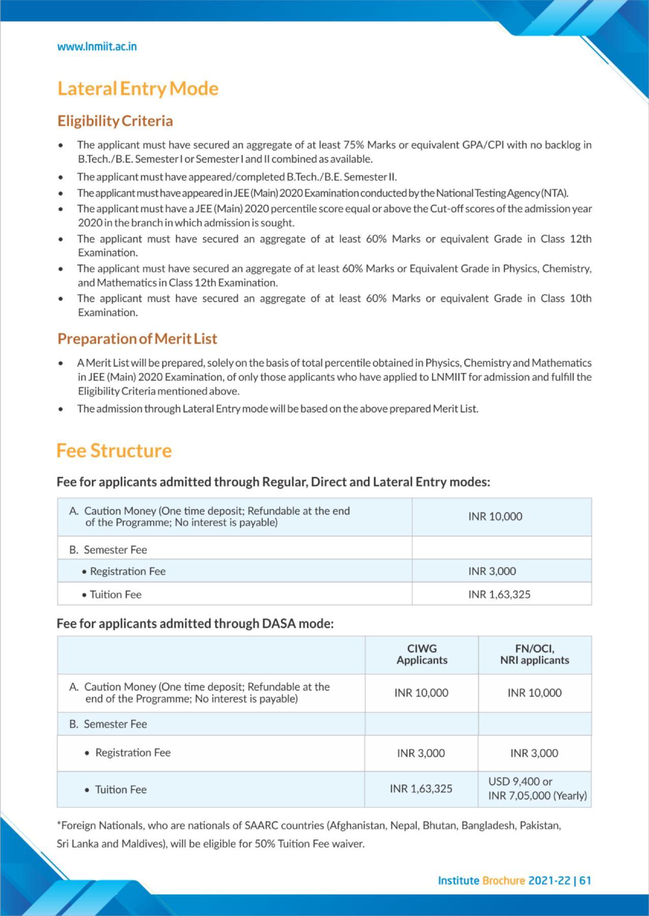 LNM Institute of Information Technology, Jaipur Brochure 2021-22 - Page 63