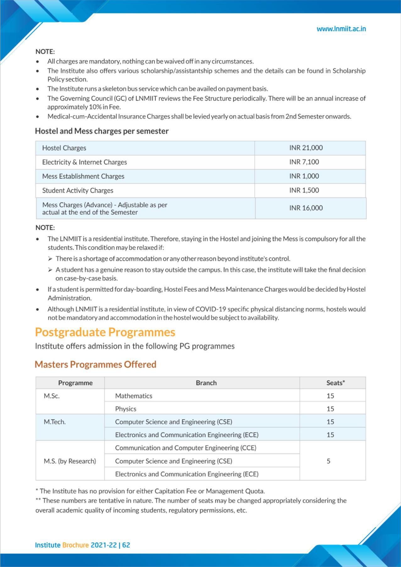 LNM Institute of Information Technology, Jaipur Brochure 2021-22 - Page 64