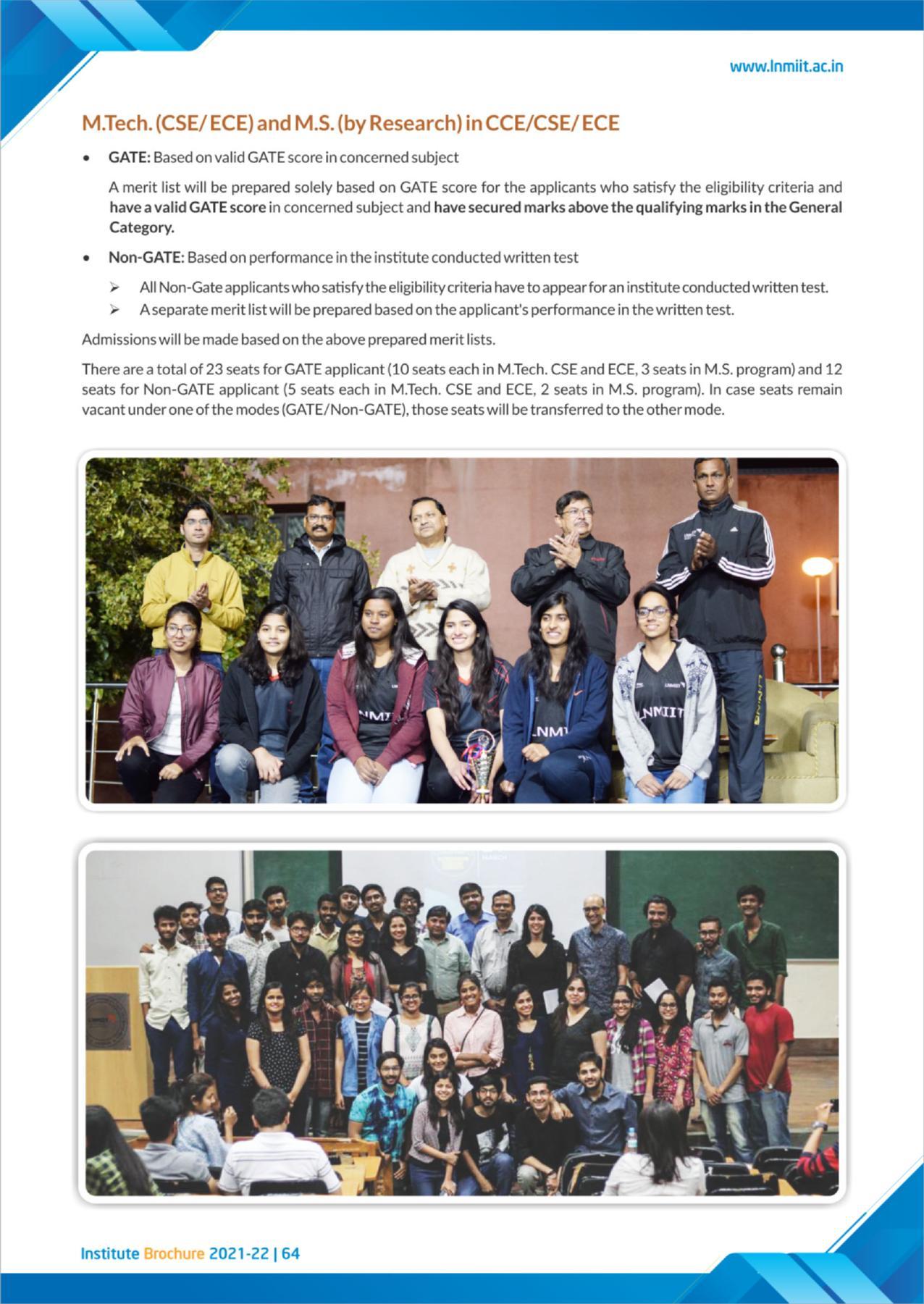 LNM Institute of Information Technology, Jaipur Brochure 2021-22 - Page 66
