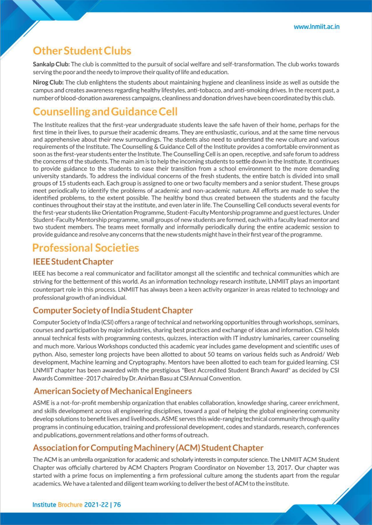 LNM Institute of Information Technology, Jaipur Brochure 2021-22 - Page 78