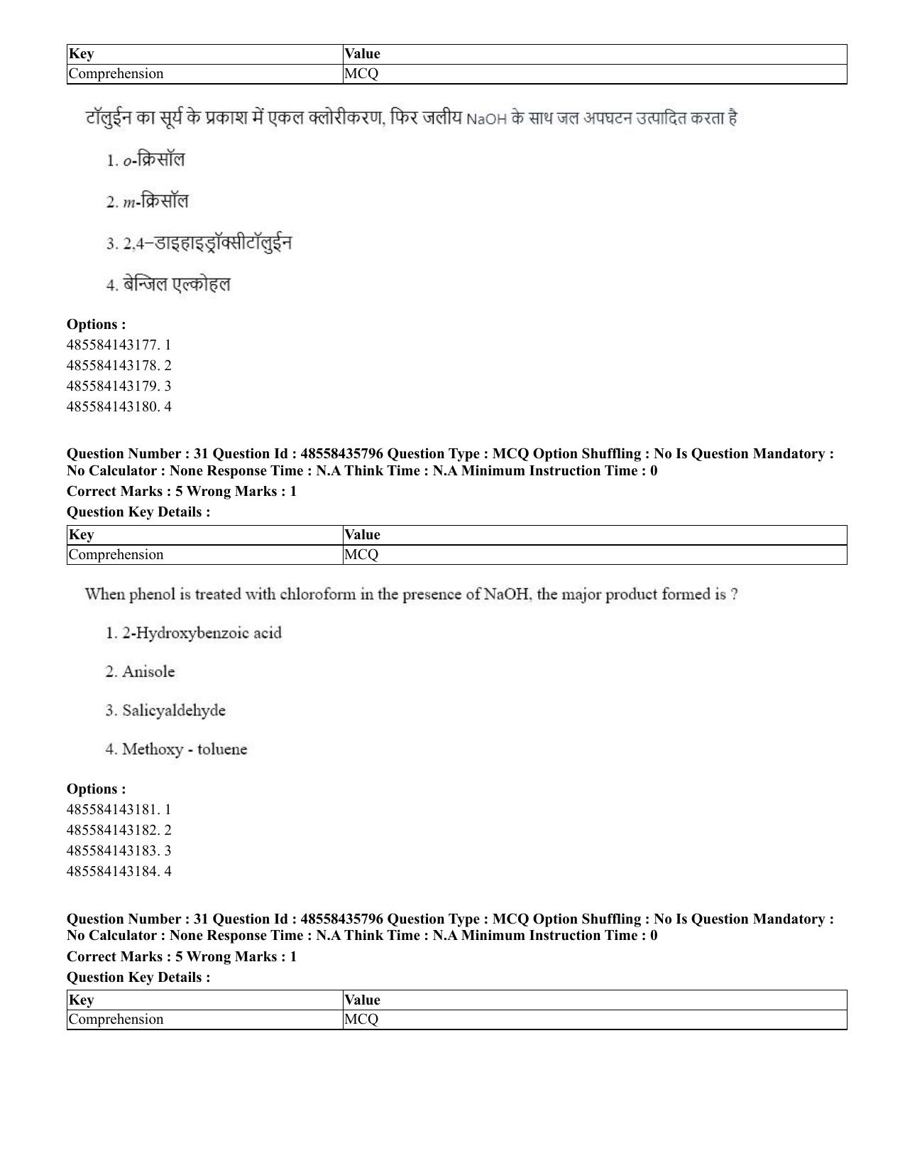 CUET 2023 Domestic Shift 3 Question Papers - 20 June 2023 - Page 33