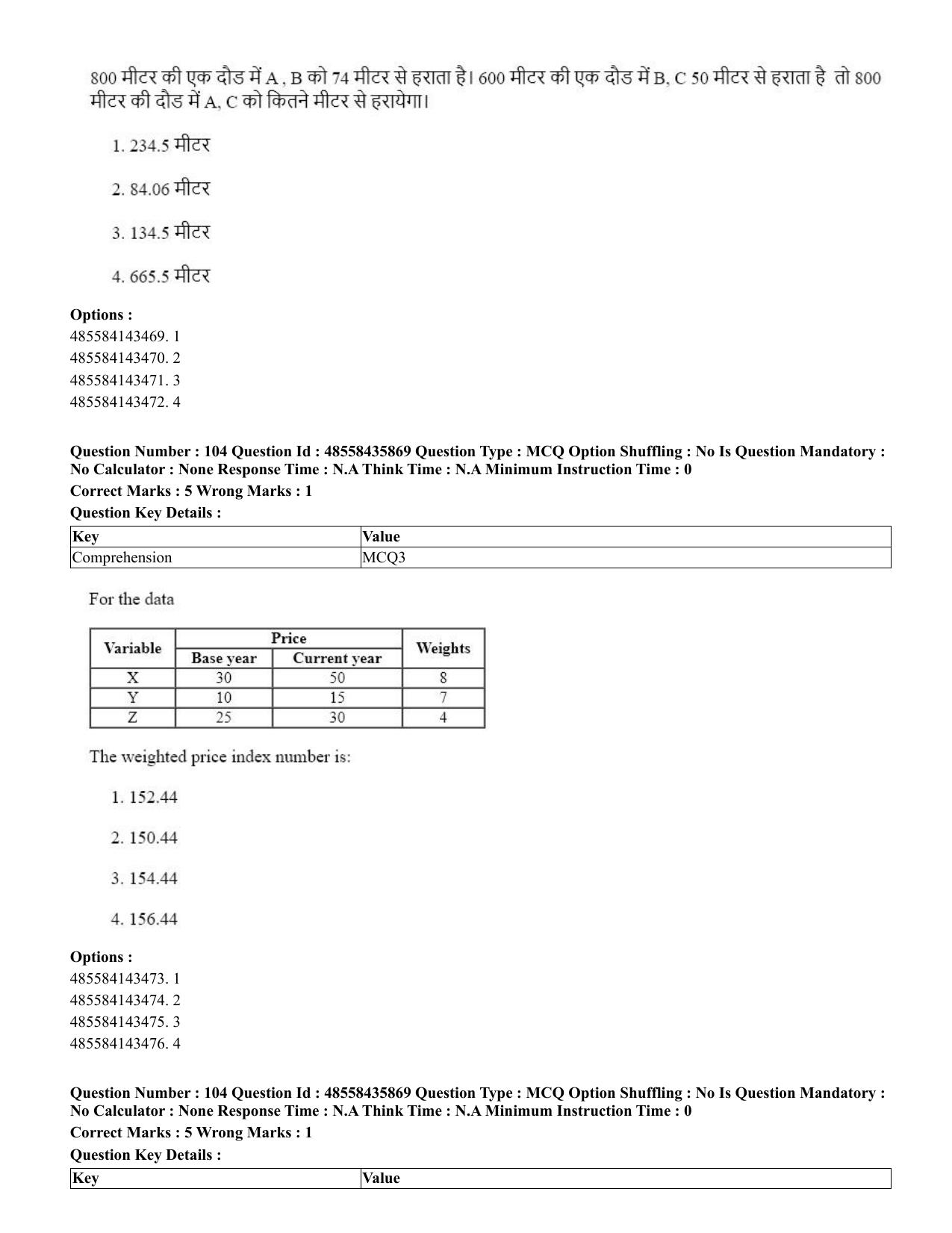 CUET 2023 Domestic Shift 3 Question Papers - 20 June 2023 - Page 115
