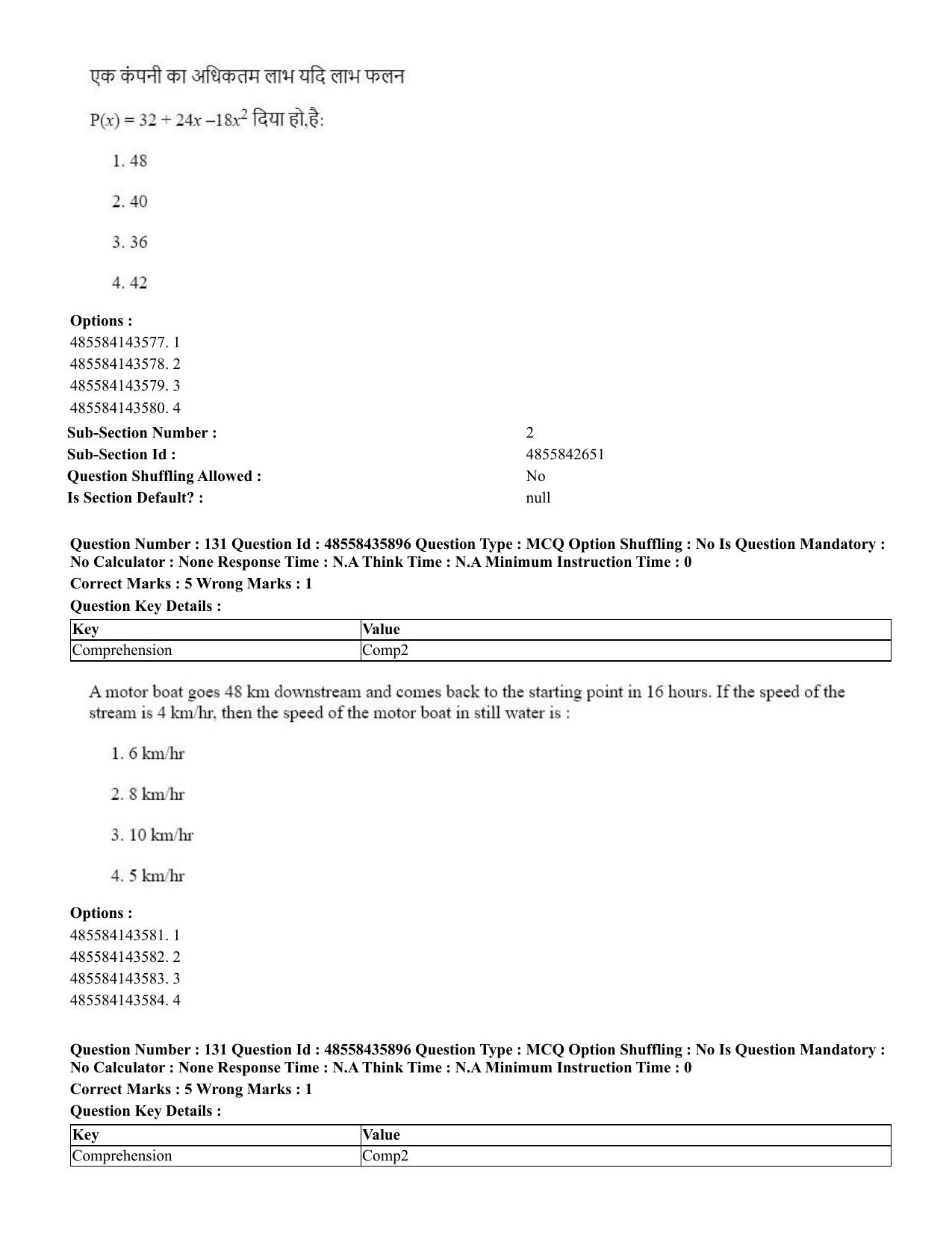 CUET 2023 Domestic Shift 3 Question Papers - 20 June 2023 - Page 143