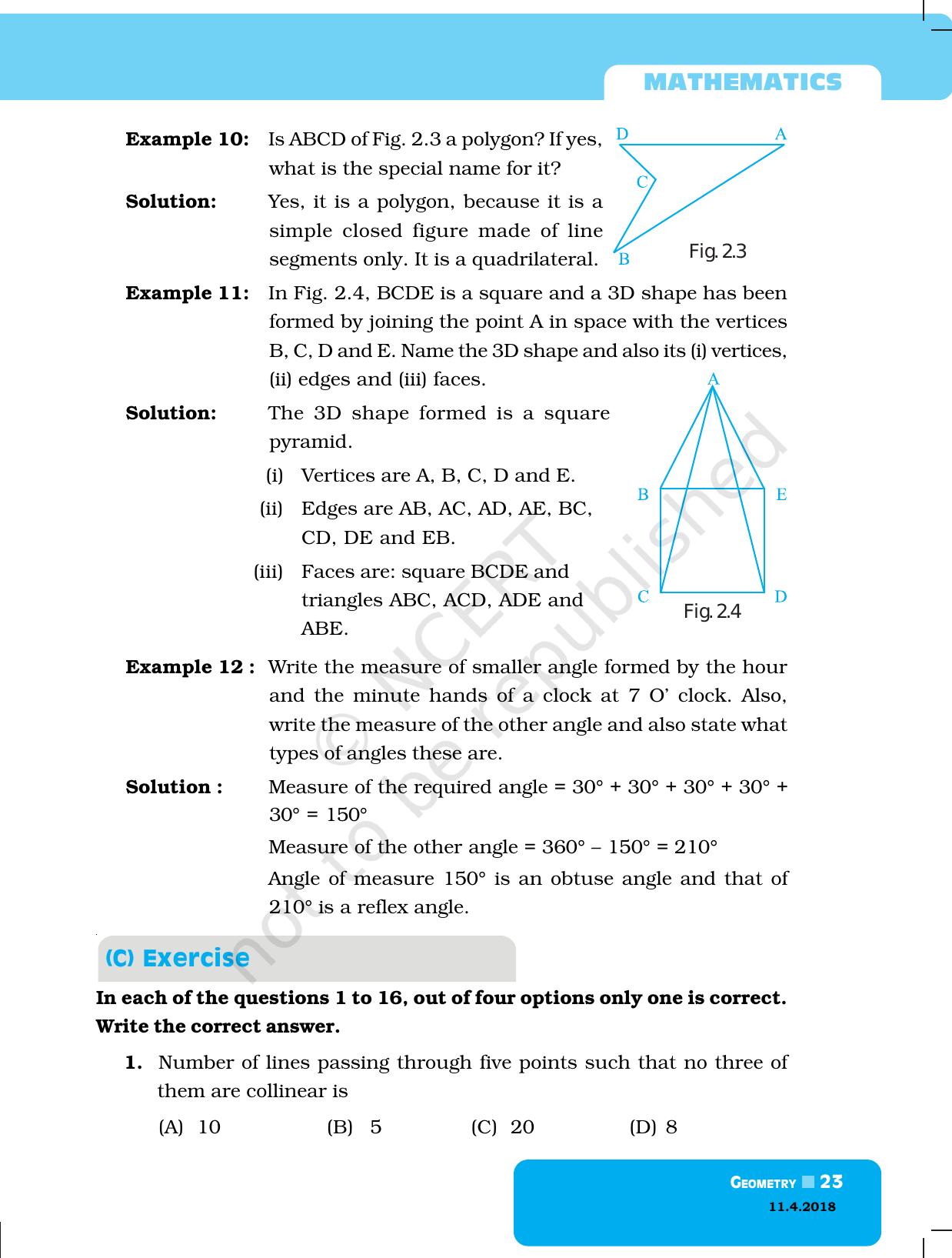 NCERT Exemplar Book for Class 6 Maths: Chapter 2-Geometry - Page 3