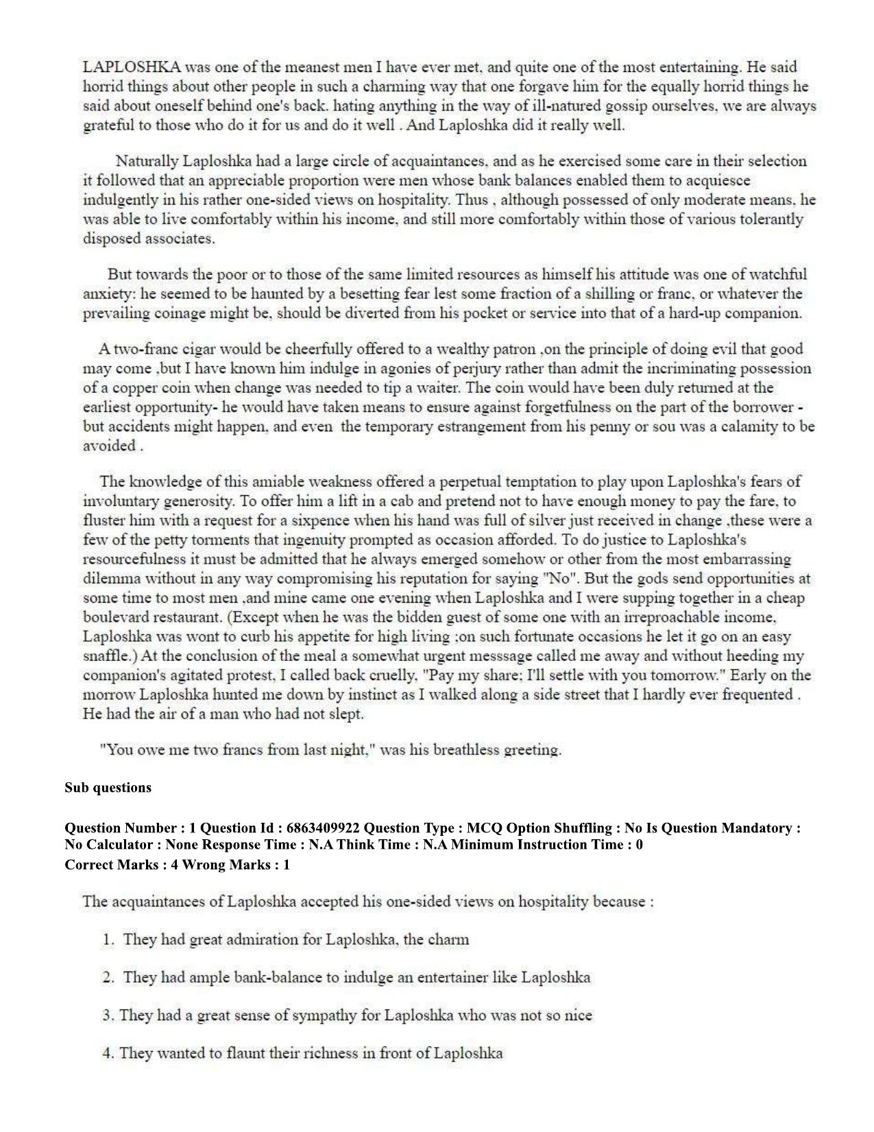 CUET PG 2023: LAQP17 – Kashmiri (Eng.)-Shift 1 (07-06-2023) Question Papers - Page 2