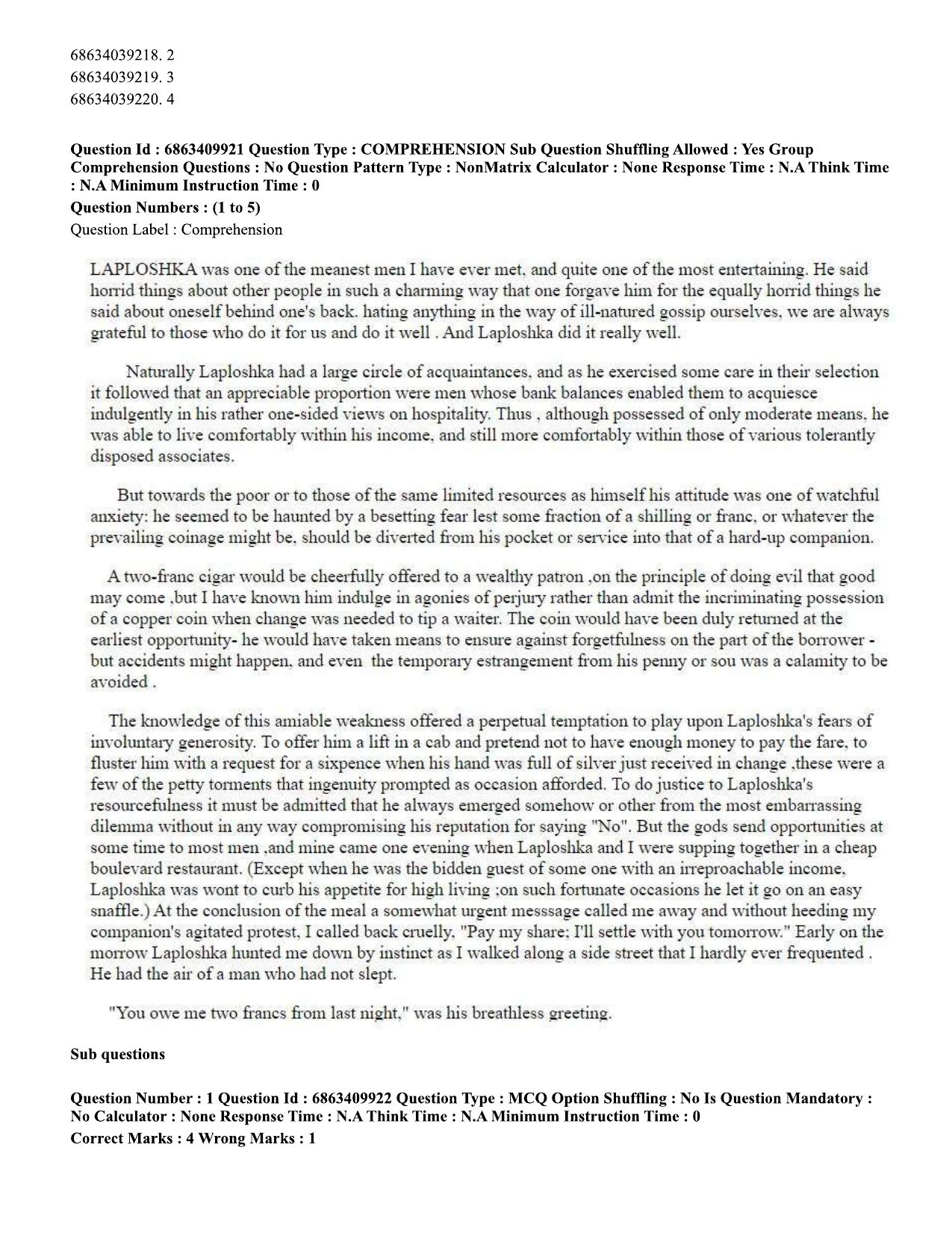 CUET PG 2023: LAQP17 – Kashmiri (Eng.)-Shift 1 (07-06-2023) Question Papers - Page 5