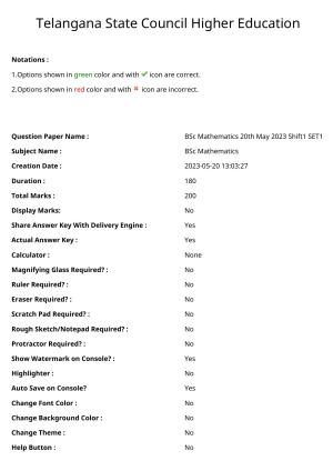 TS ECET 2023 BSC Mathematics Question Paper