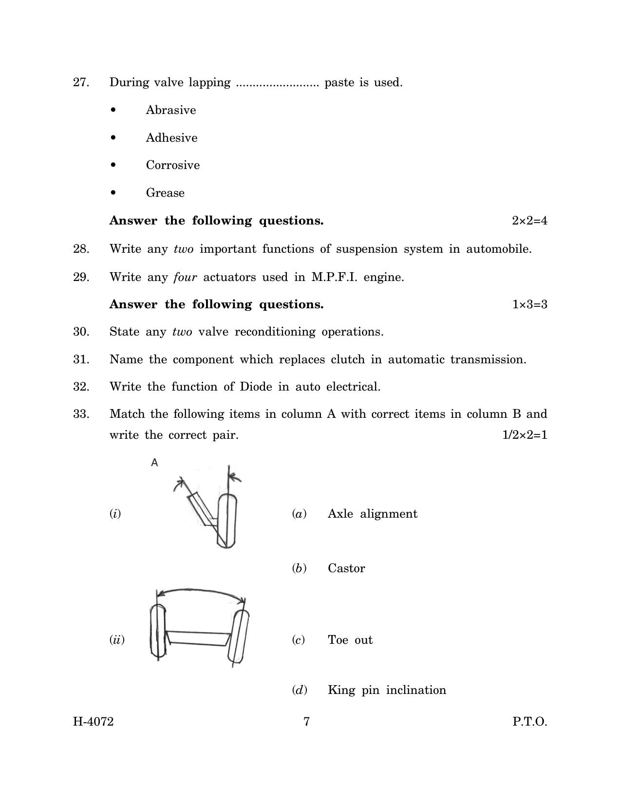 Goa Board Class 12 Automobile (March 2024) Question Paper - Page 7