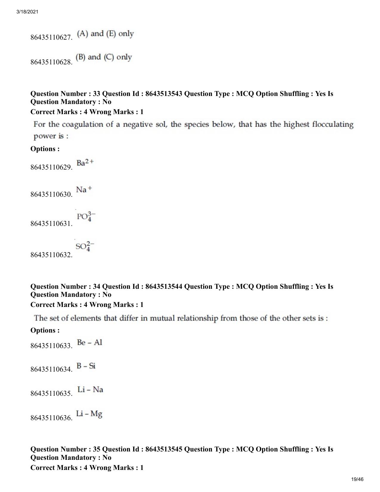JEE Mains 2021: BTech (Shift 2) 17-03-2021 Question Paper - Page 19