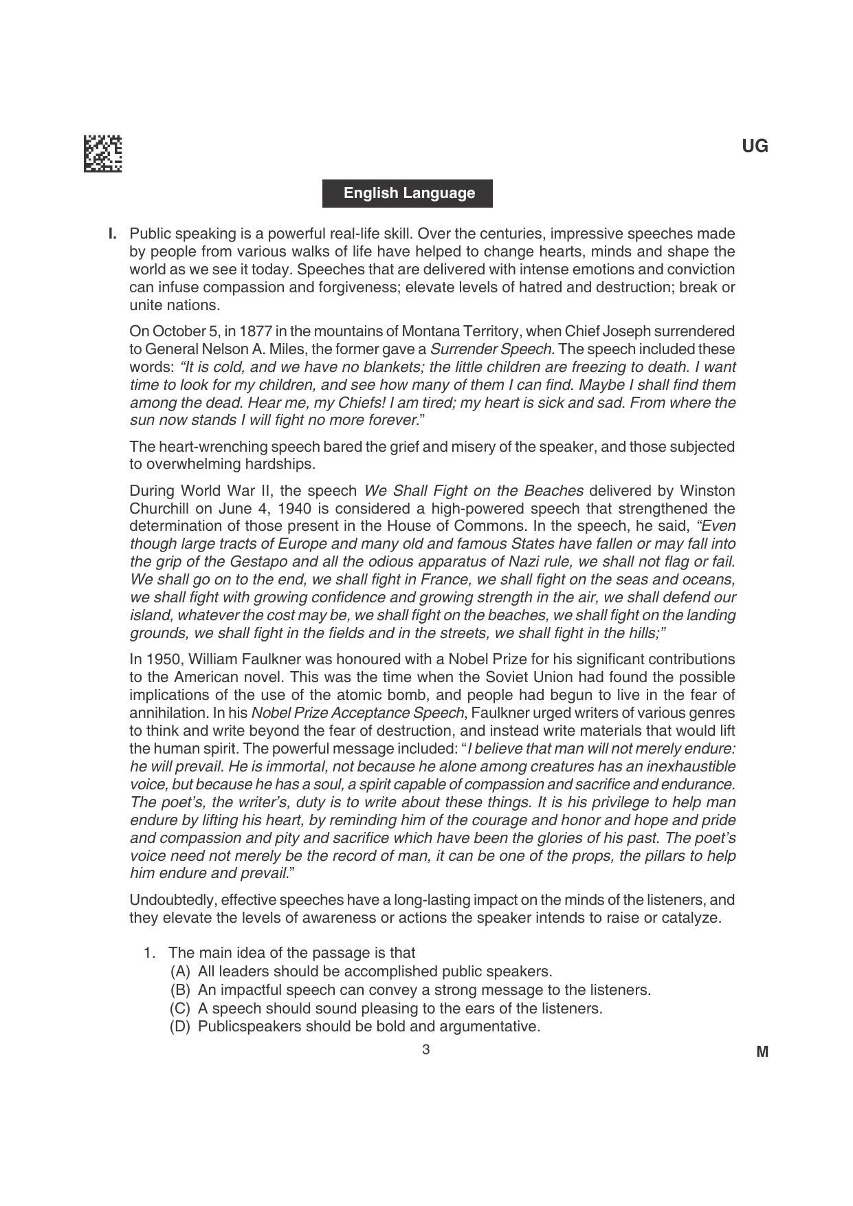 CLAT 2022 UG Question Papers - Page 3