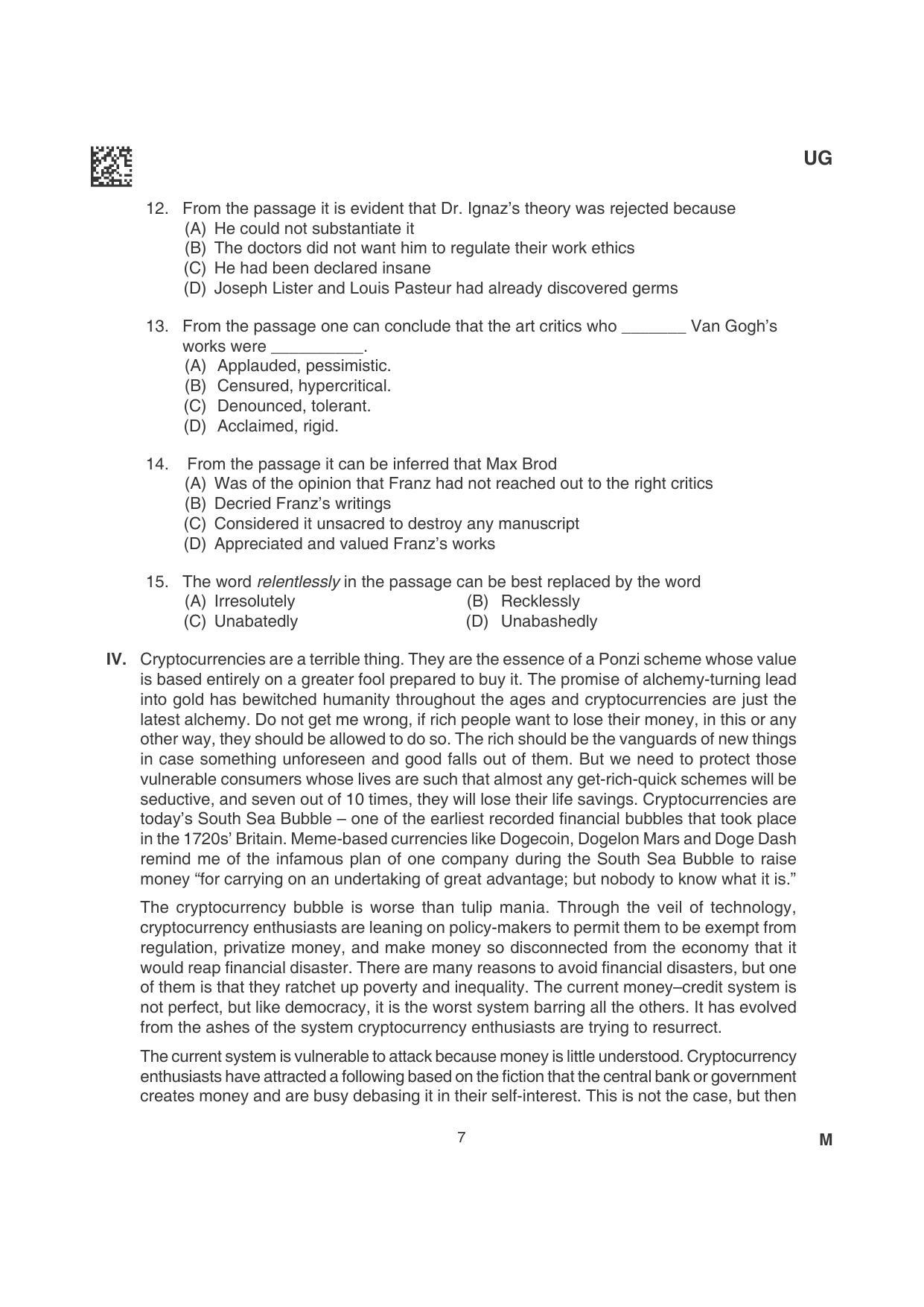 CLAT 2022 UG Question Papers - Page 7