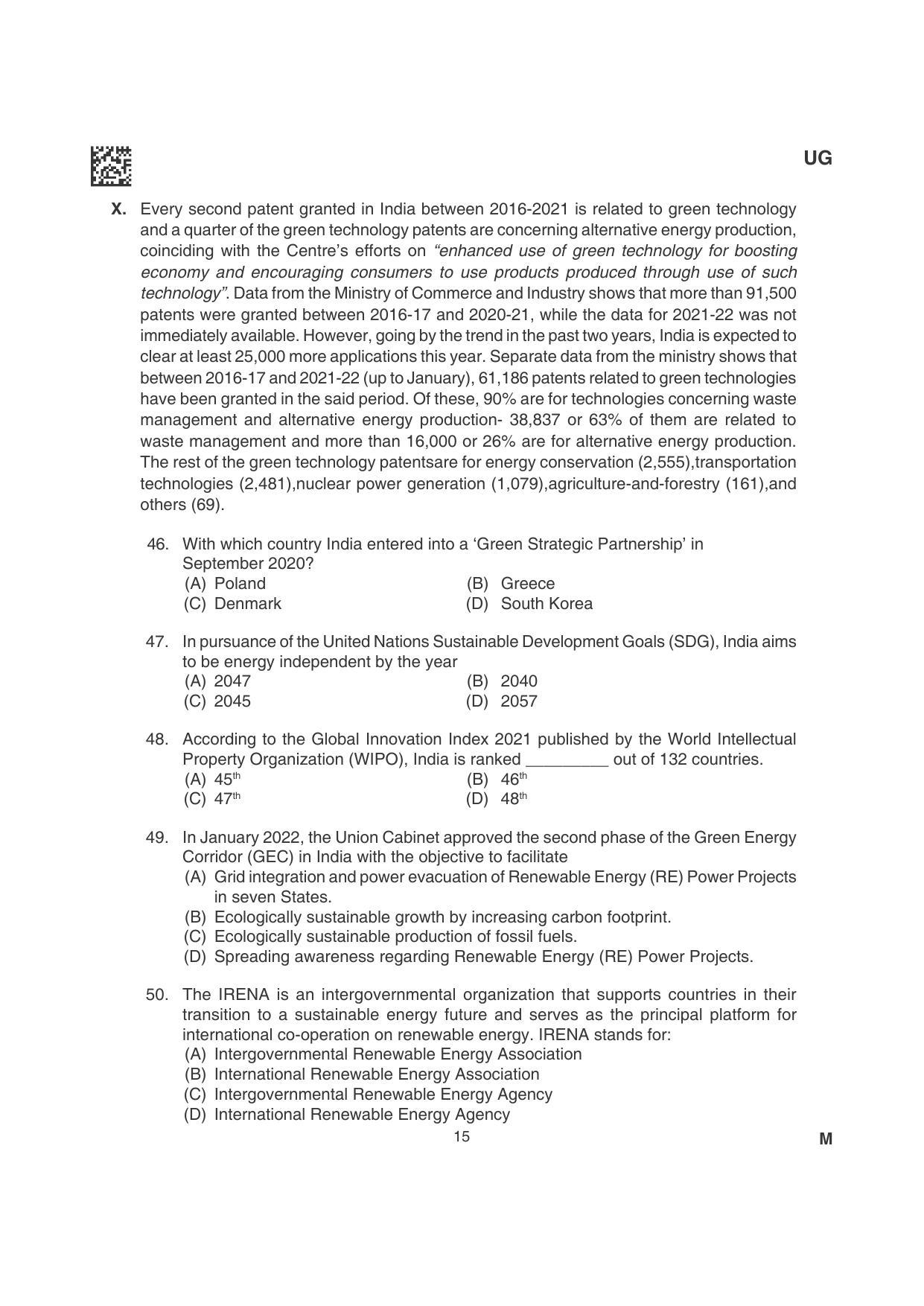 CLAT 2022 UG Question Papers - Page 15