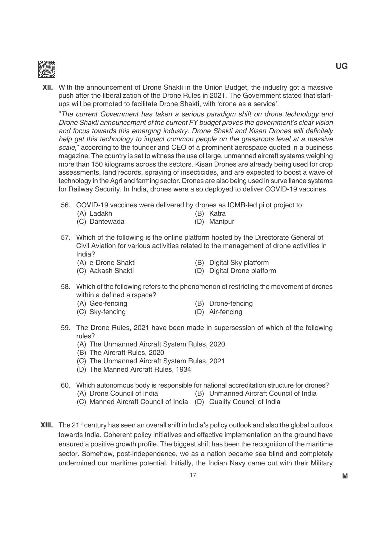 CLAT 2022 UG Question Papers - Page 17