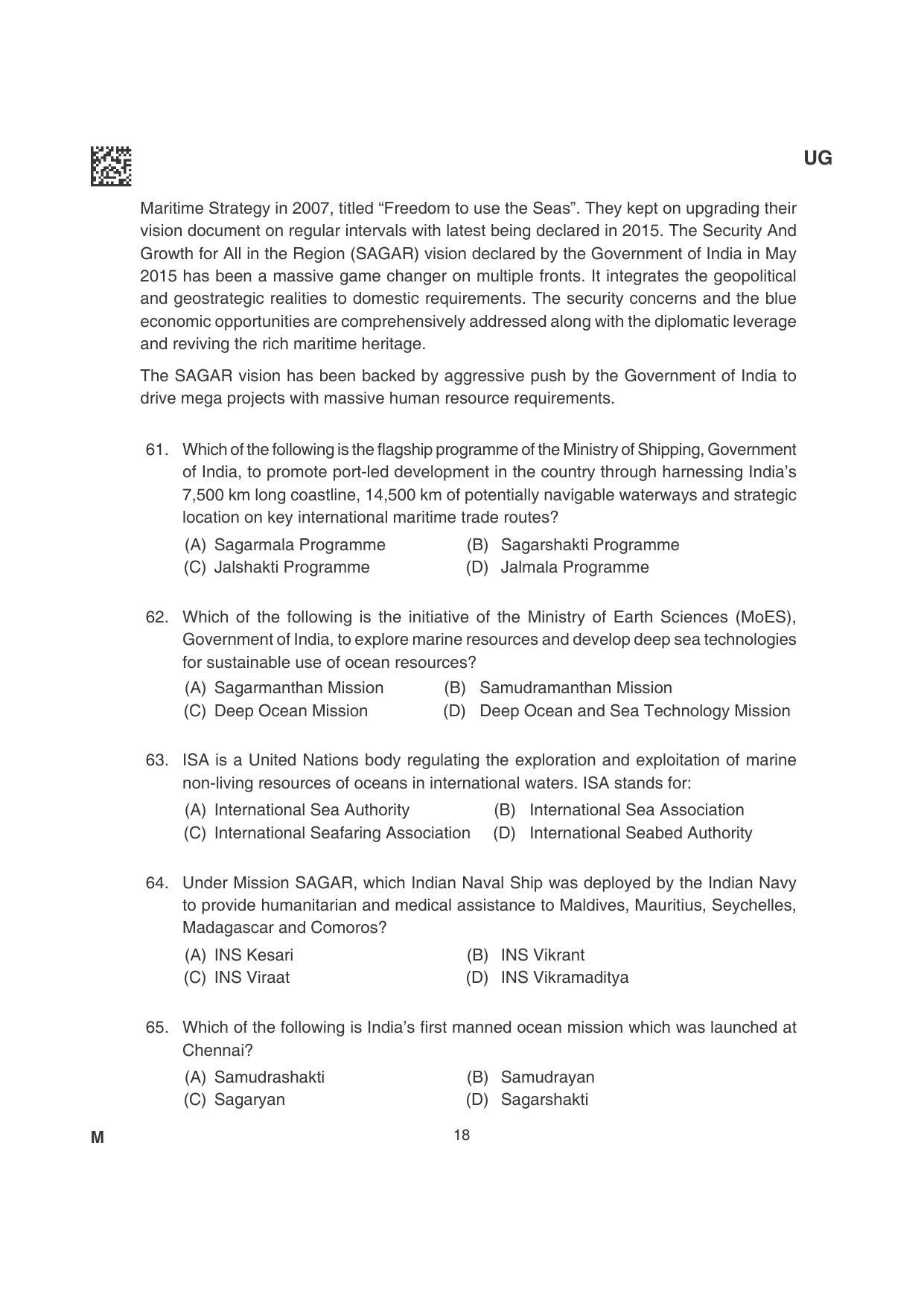 CLAT 2022 UG Question Papers - Page 18