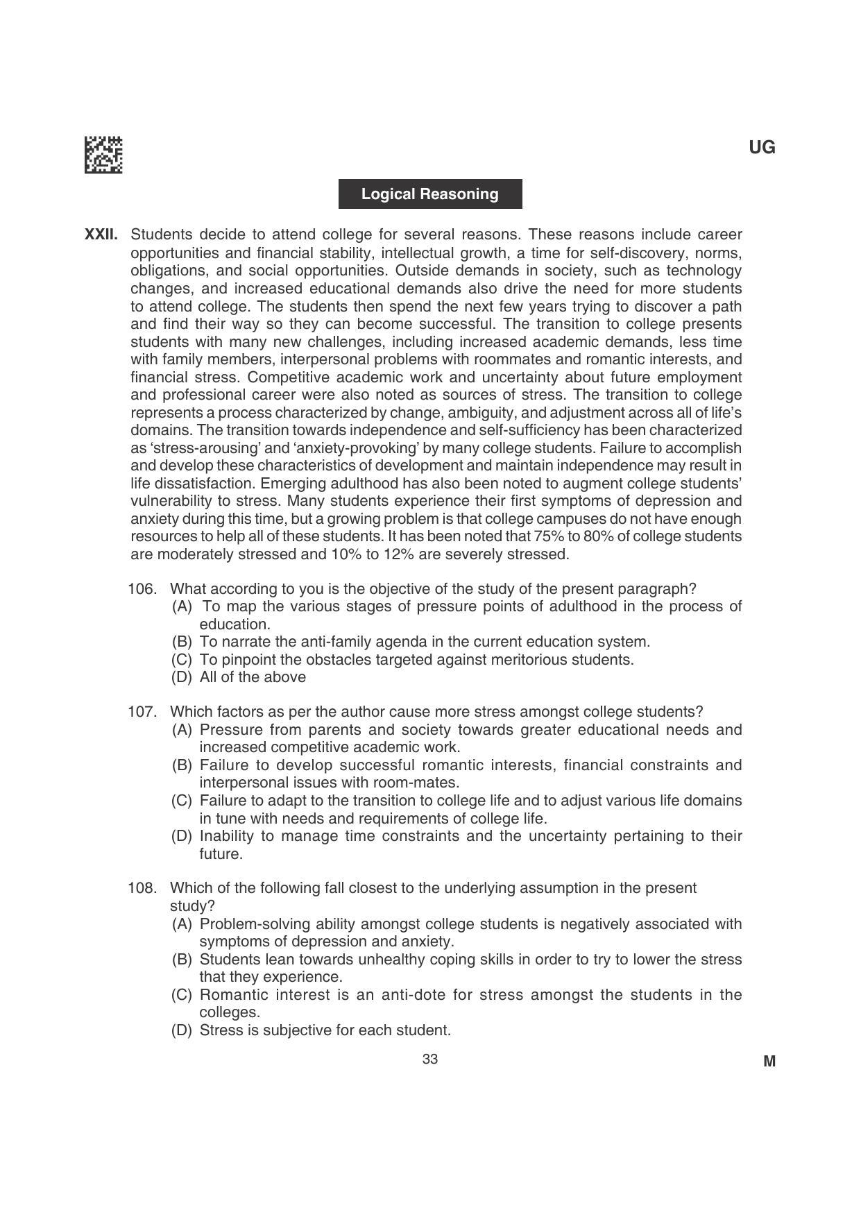 CLAT 2022 UG Question Papers - Page 33