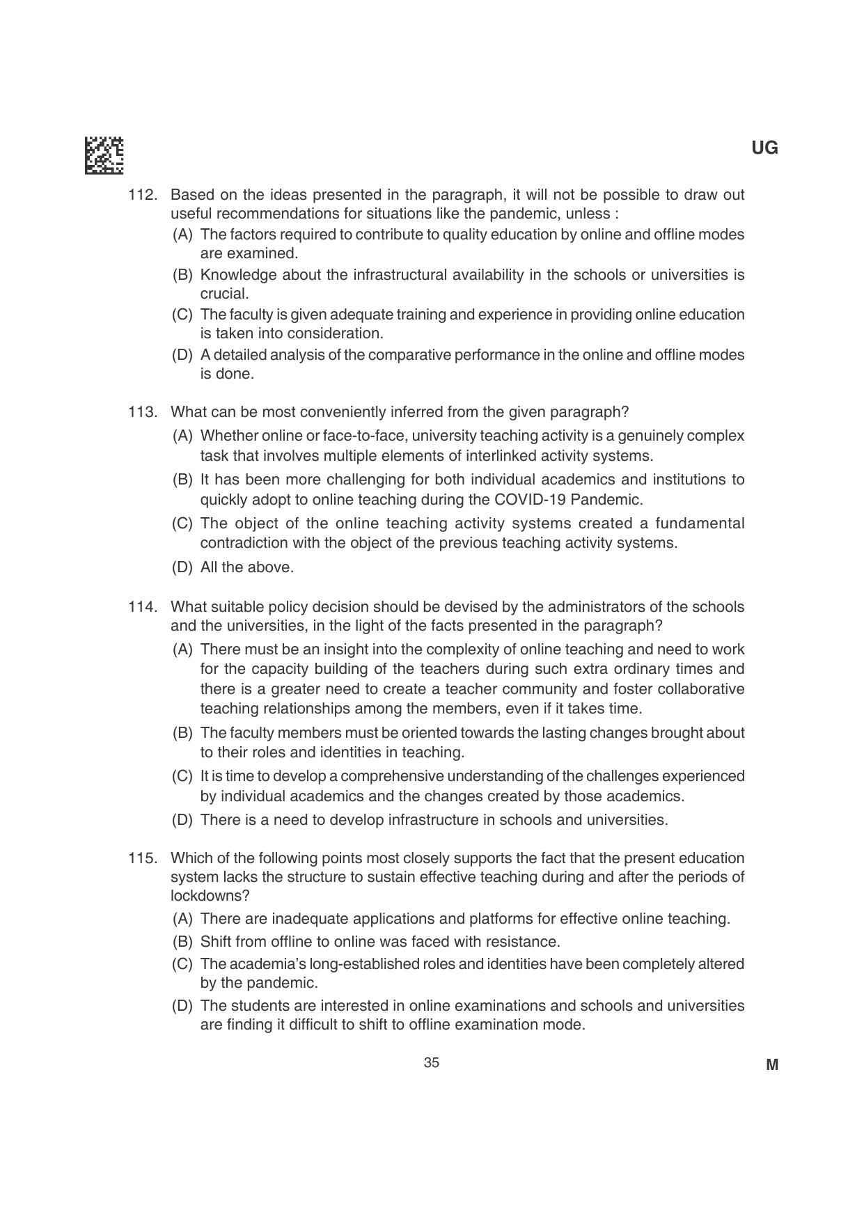CLAT 2022 UG Question Papers - Page 35