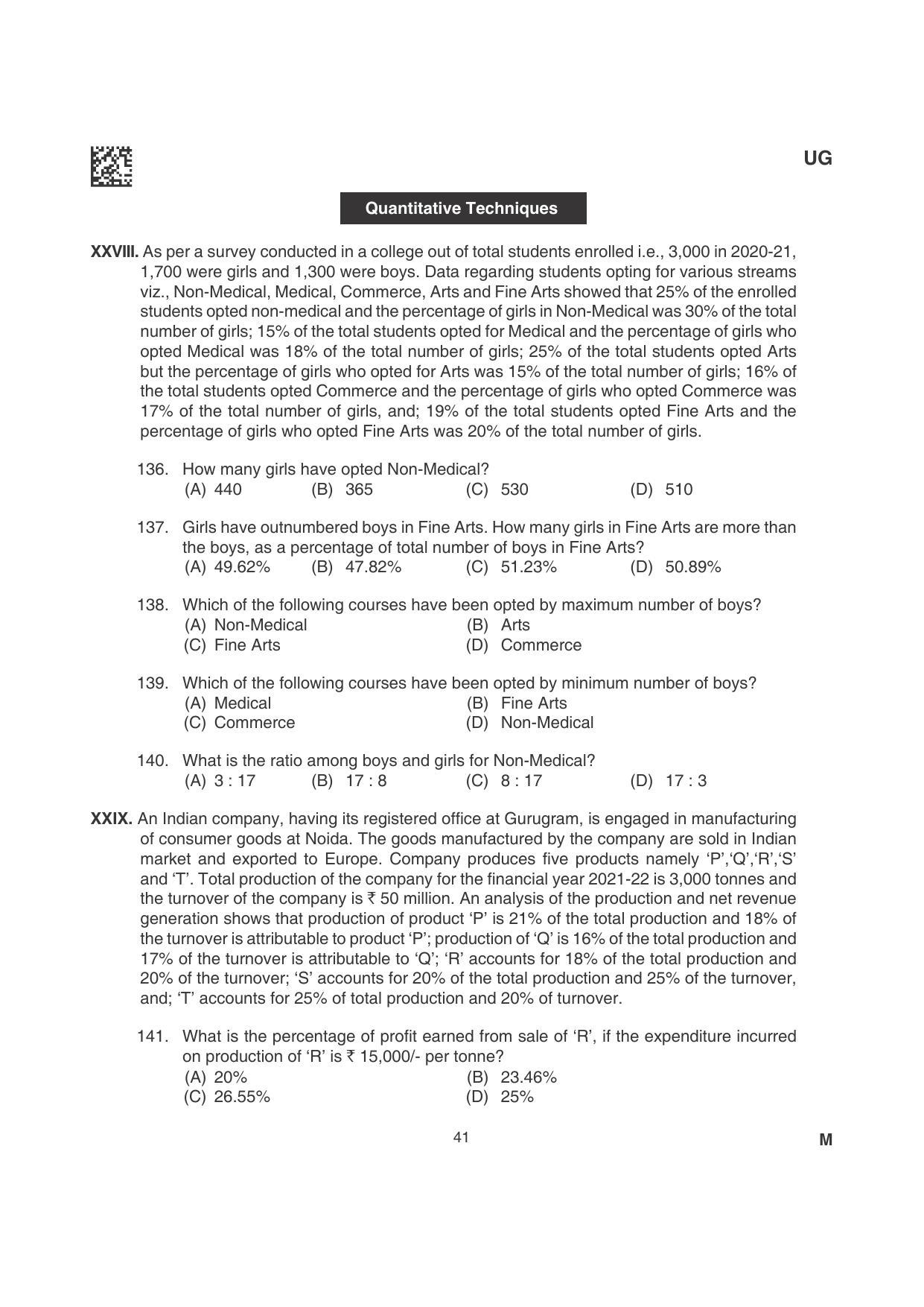 CLAT 2022 UG Question Papers - Page 41