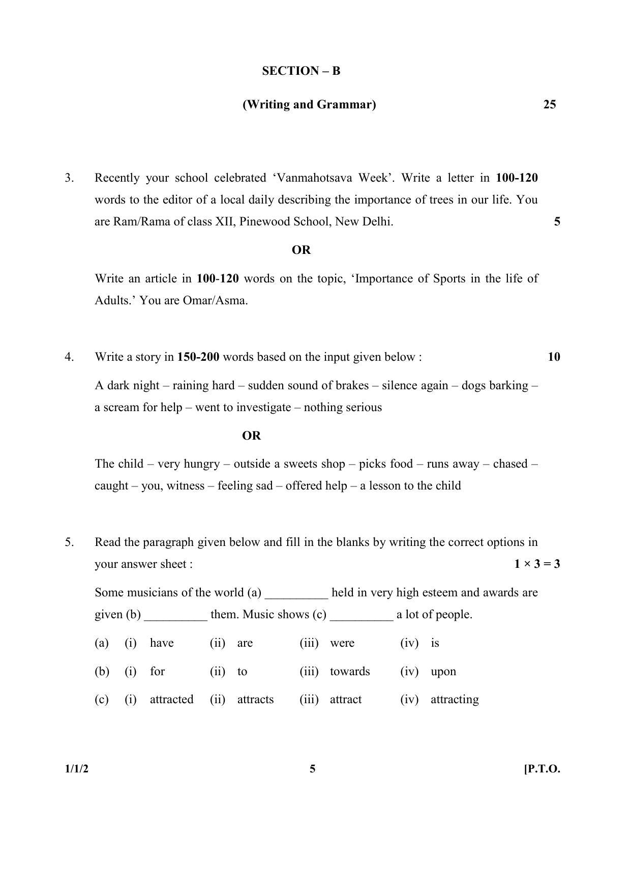 CBSE Class 10 1-1-2 (Eng.) 2017-comptt Question Paper - Page 5