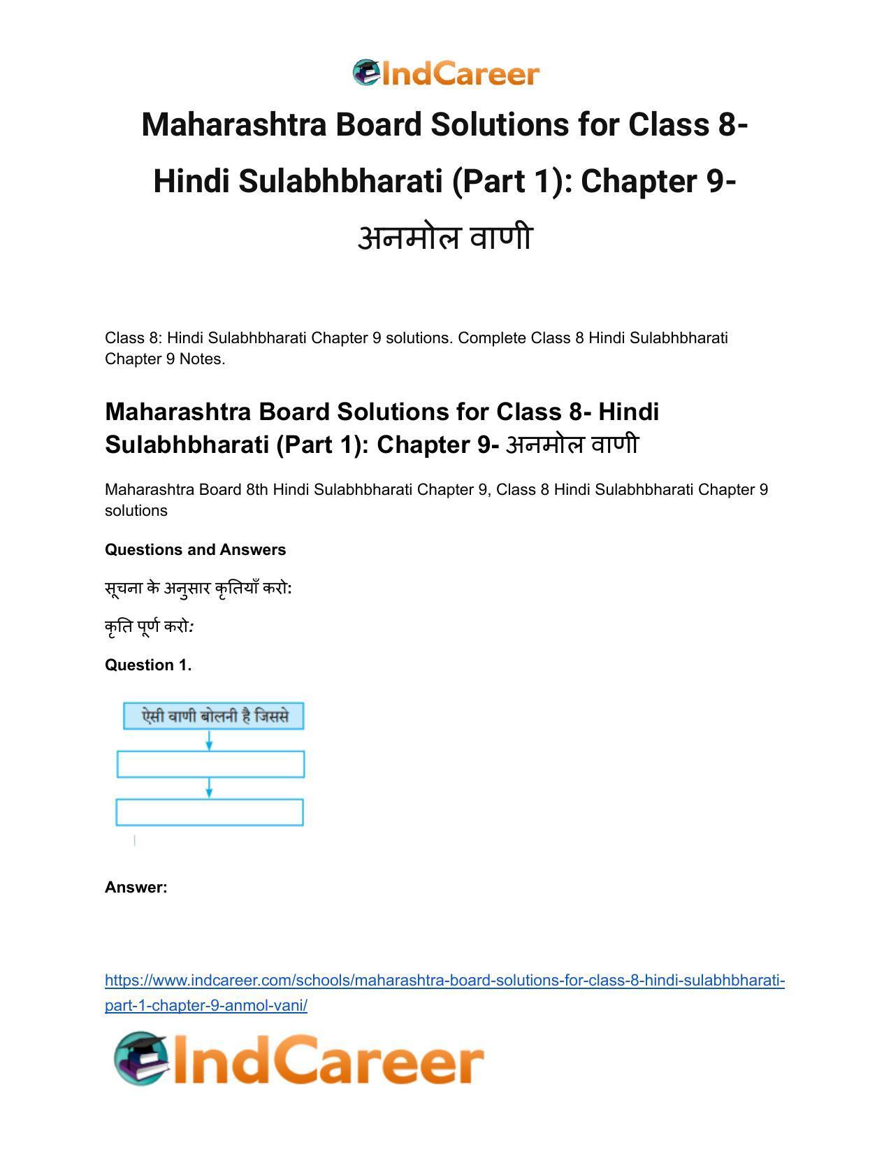 Maharashtra Board Solutions for Class 8- Hindi Sulabhbharati (Part 1): Chapter 9- अनमोल वाणी - Page 2
