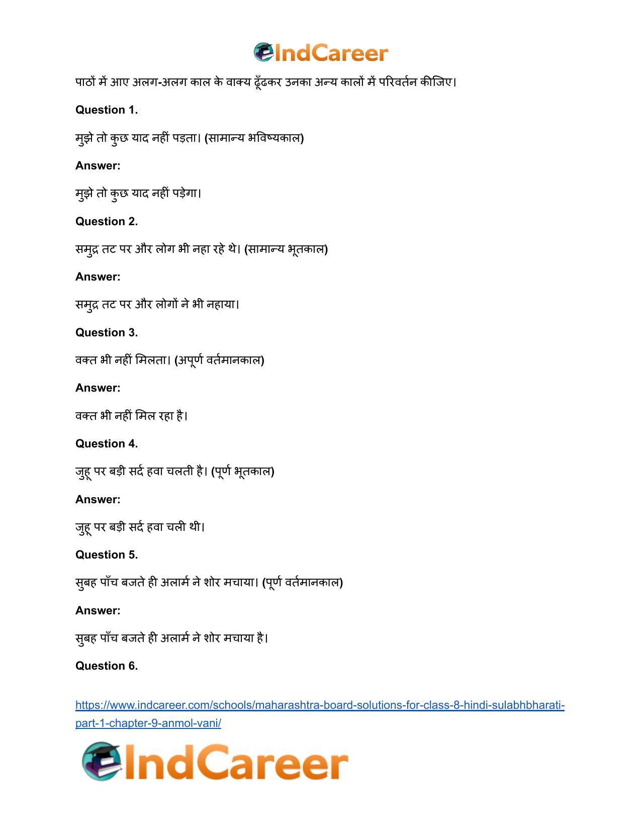 Maharashtra Board Solutions for Class 8- Hindi Sulabhbharati (Part 1): Chapter 9- अनमोल वाणी - Page 6