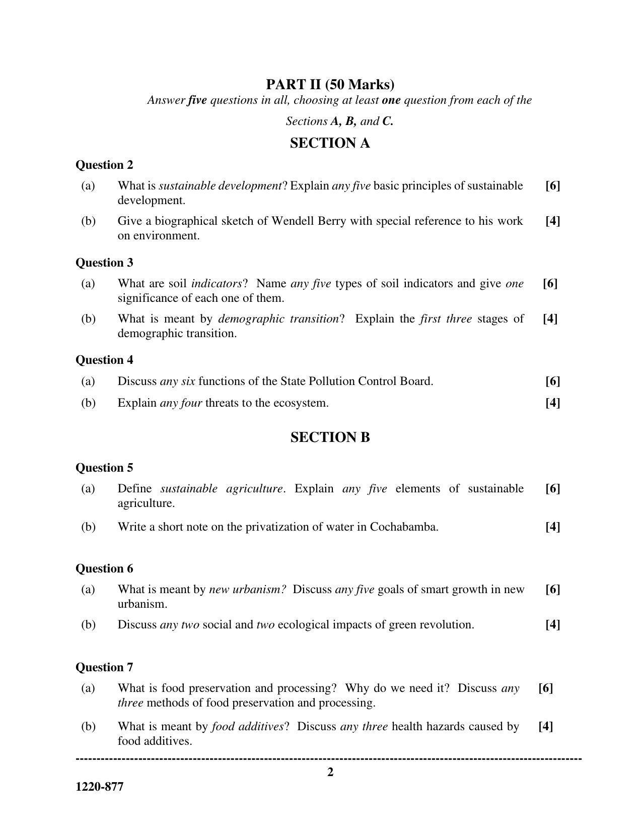ISC Class 12 2020 ENV. Science Question Paper - Page 2