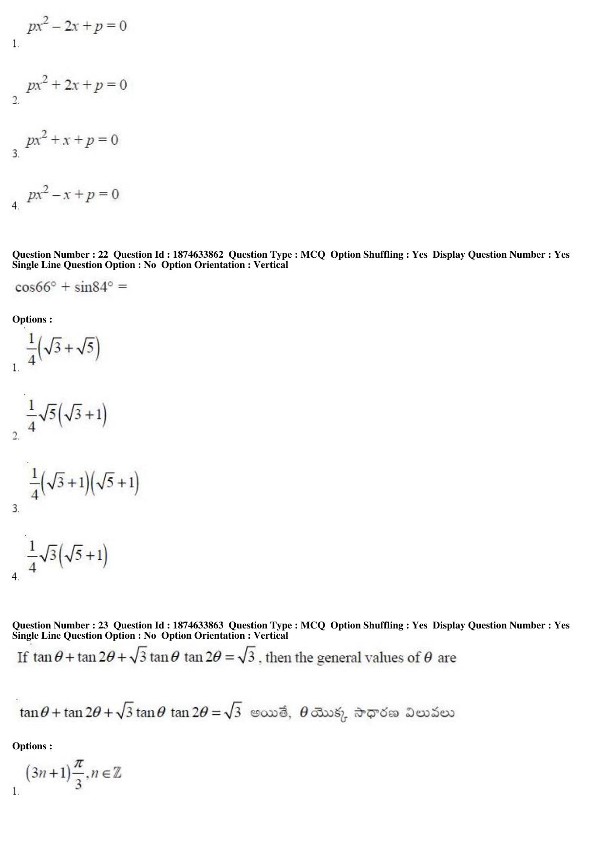 AP EAPCET 2019 - 20 April 2019 Afternoon - Master Engineering Question Paper With Preliminary Keys - Page 13