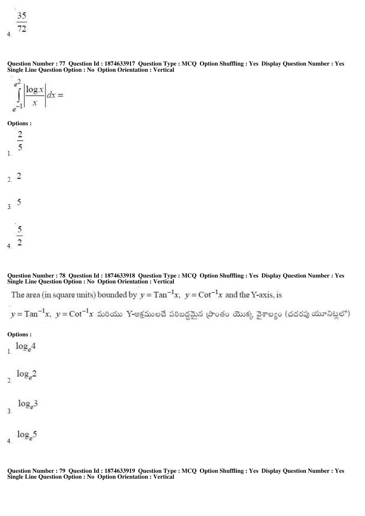 AP EAPCET 2019 - 20 April 2019 Afternoon - Master Engineering Question Paper With Preliminary Keys - Page 42