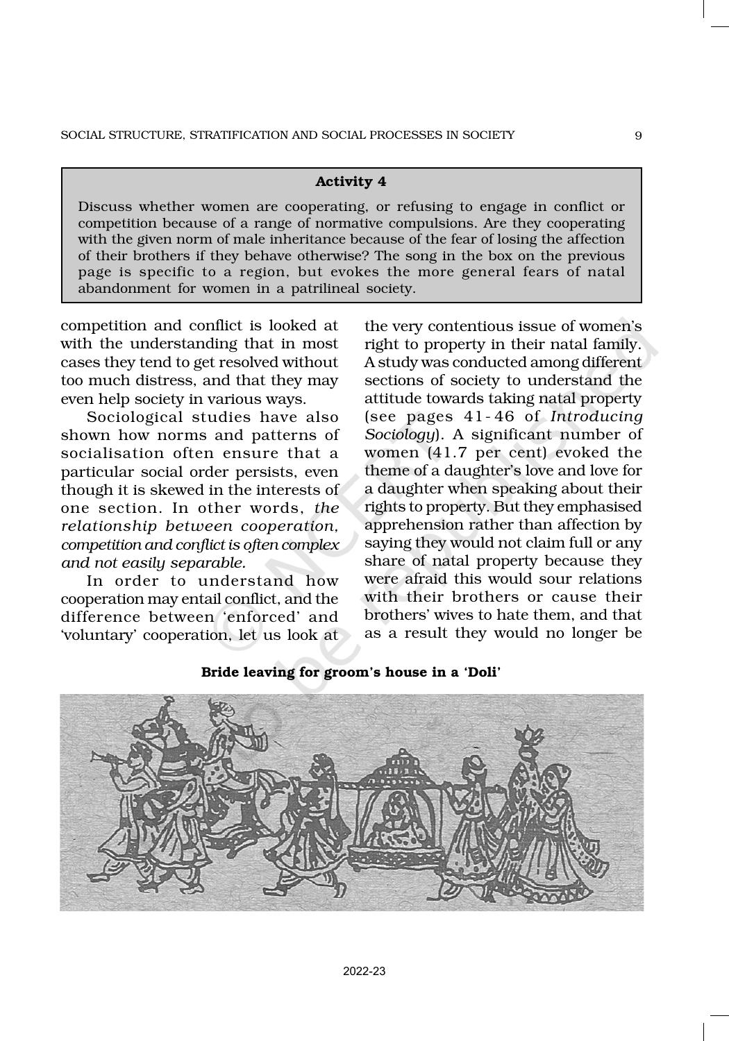 NCERT Book for Class 11 Sociology (Part-II) Chapter 1 Social Structure, Stratification and Social Processes in Society - Page 9