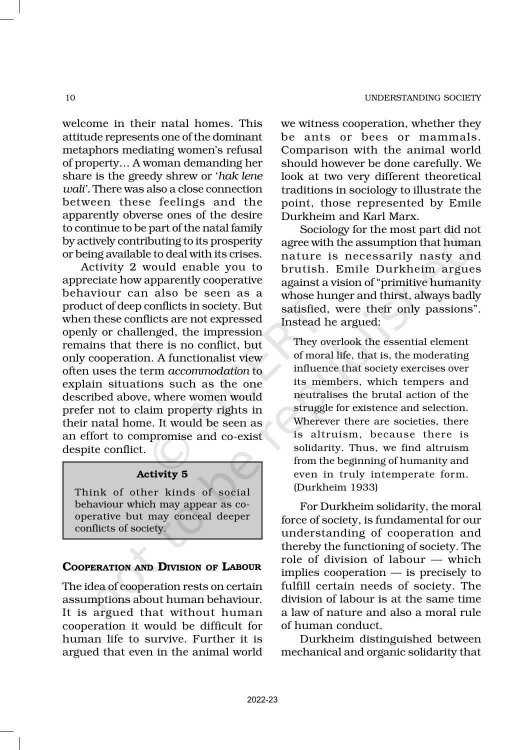 NCERT Book for Class 11 Sociology (Part-II) Chapter 1 Social Structure, Stratification and Social Processes in Society - Page 10