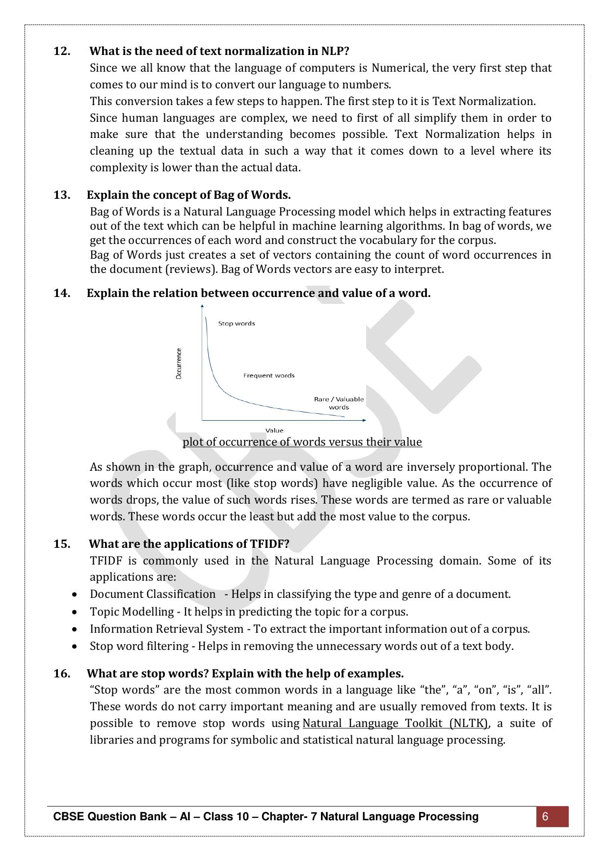 CBSE Class 10 Artificial Intelligence - Chapter 7 Question Bank - Page 6