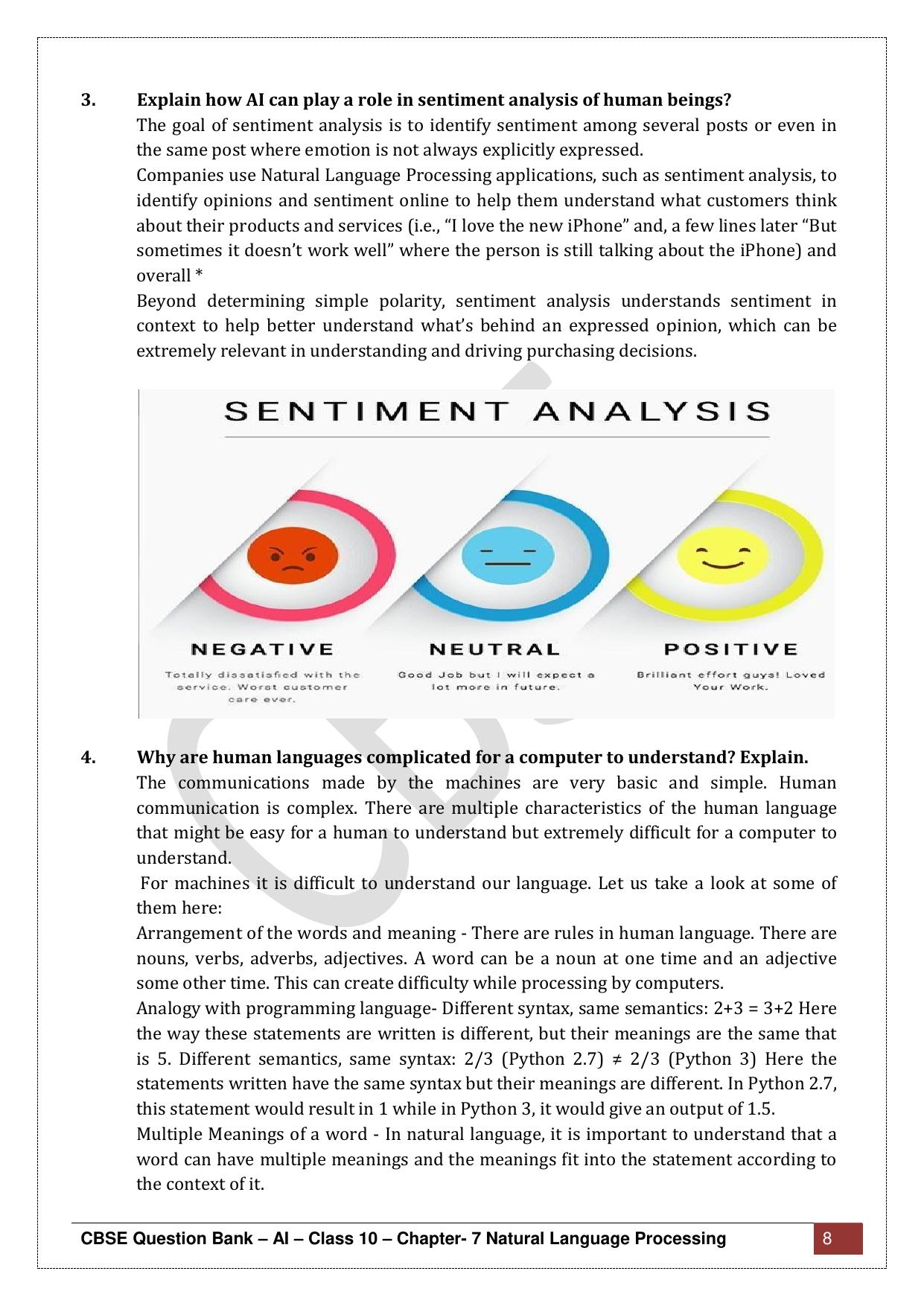 CBSE Class 10 Artificial Intelligence - Chapter 7 Question Bank - Page 8