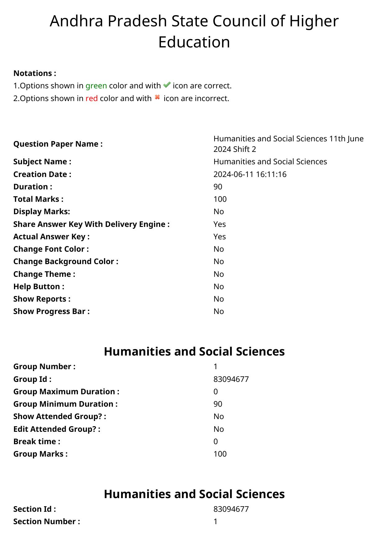 APPGCET 2024 Humanities & Social Sciences Paper with Answer Key - Page 1