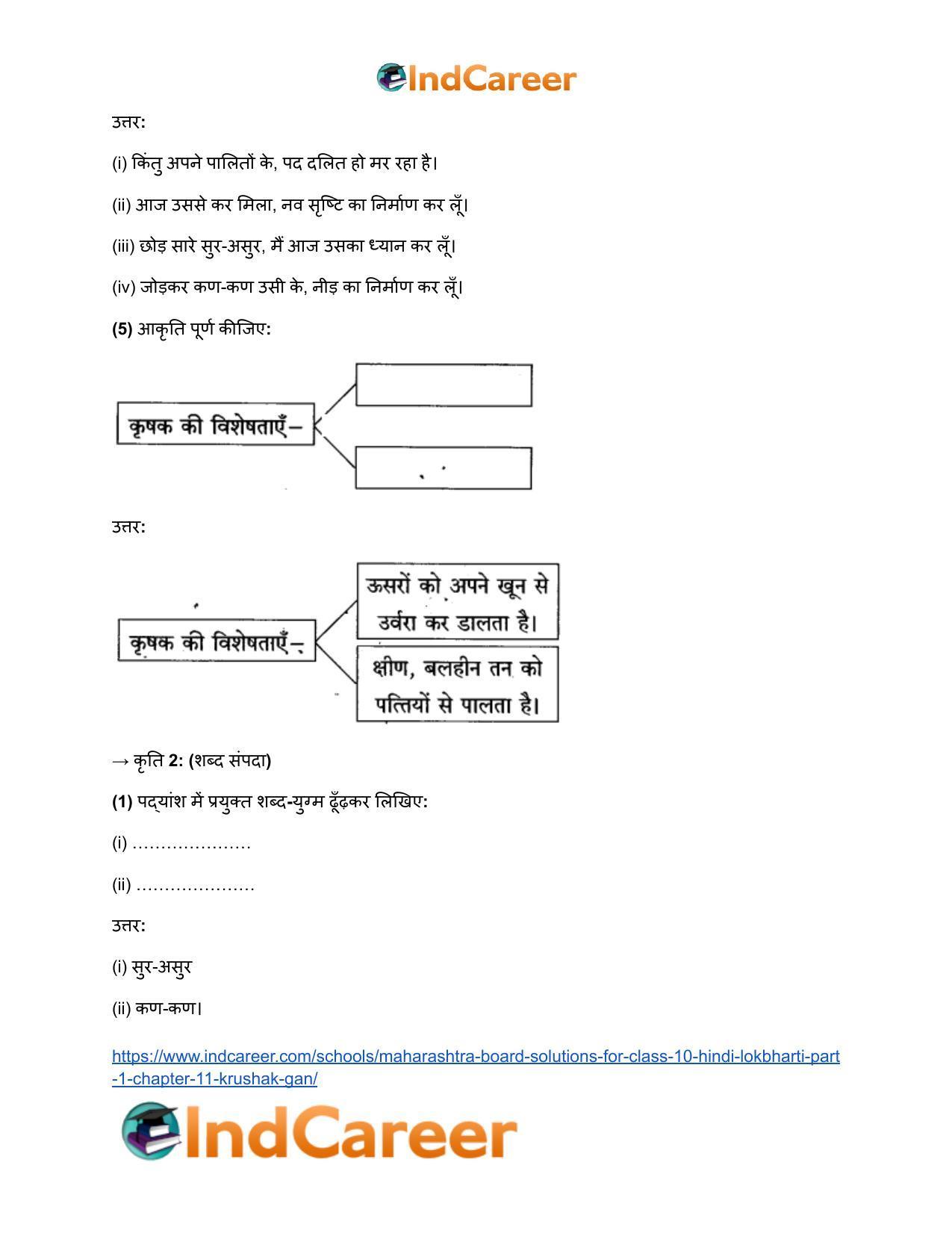 Maharashtra Board Solutions for Class 10- Hindi Lokbharti (Part 1): Chapter 11- कृषक गान - Page 11