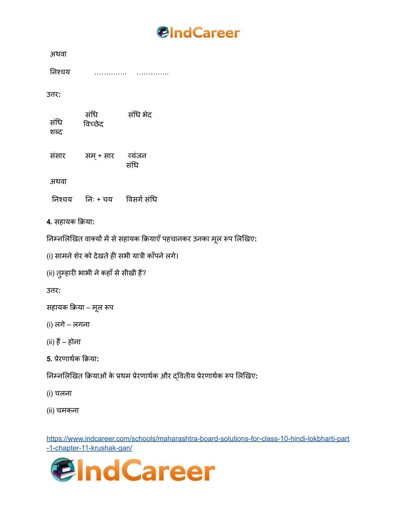 Maharashtra Board Solutions for Class 10- Hindi Lokbharti (Part 1): Chapter 11- कृषक गान - Page 14