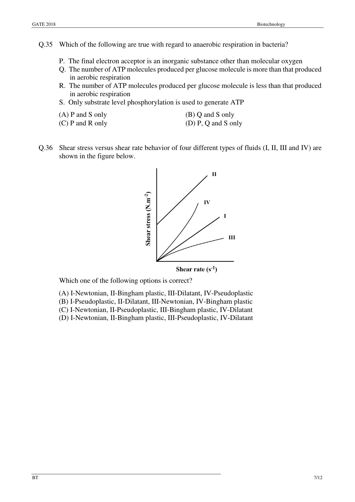 GATE 2018 Biotechnology (BT) Question Paper with Answer Key - Page 9