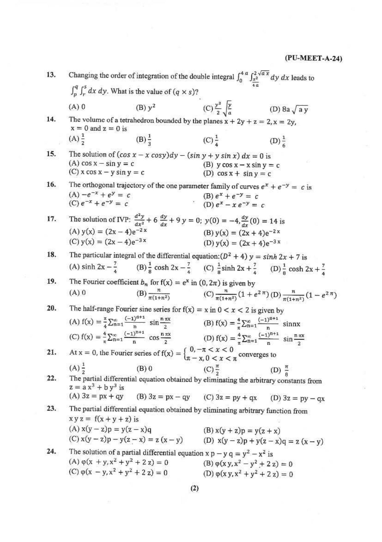 PUMEET 2024 Question Paper - Page 3