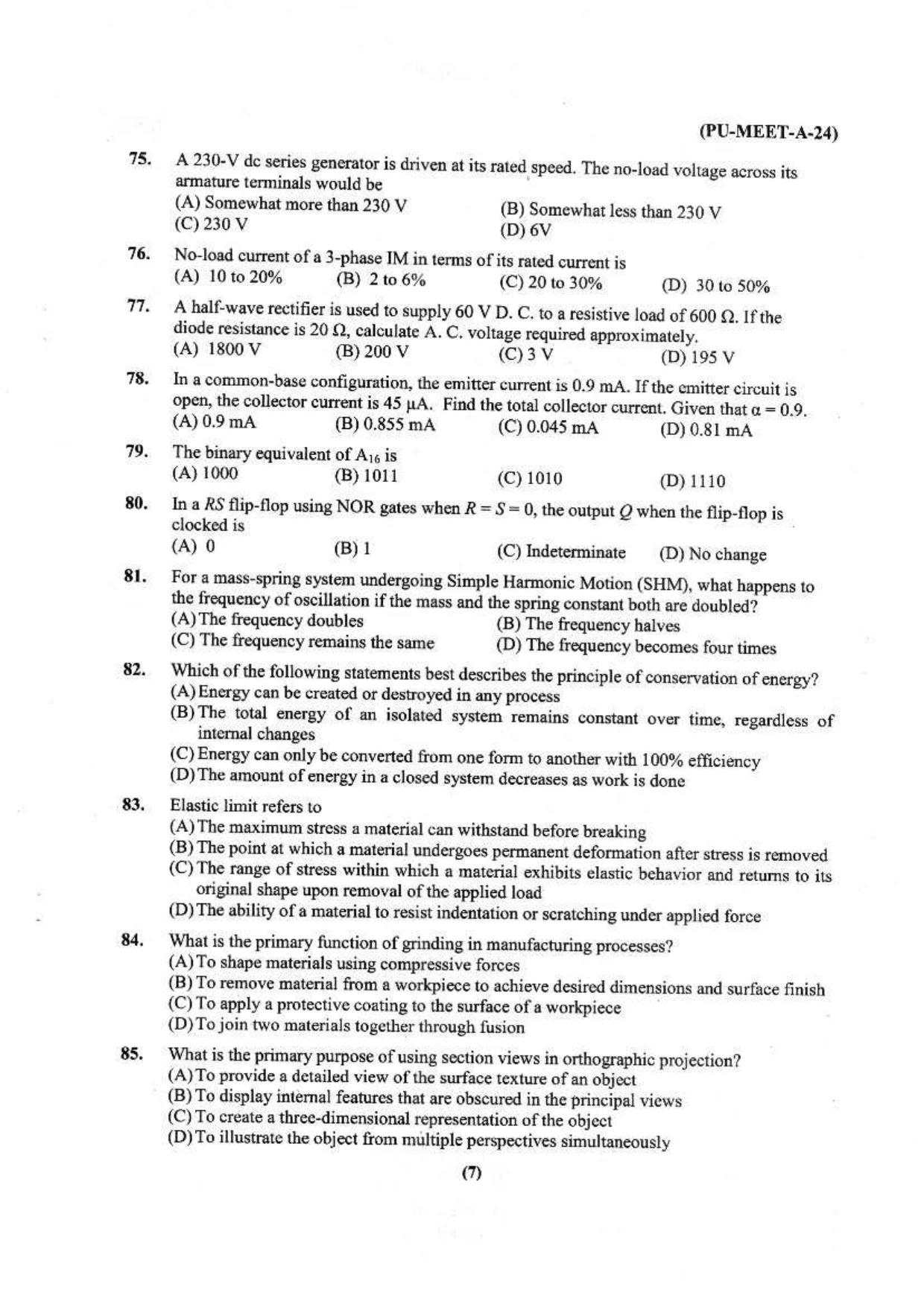 PUMEET 2024 Question Paper - Page 8