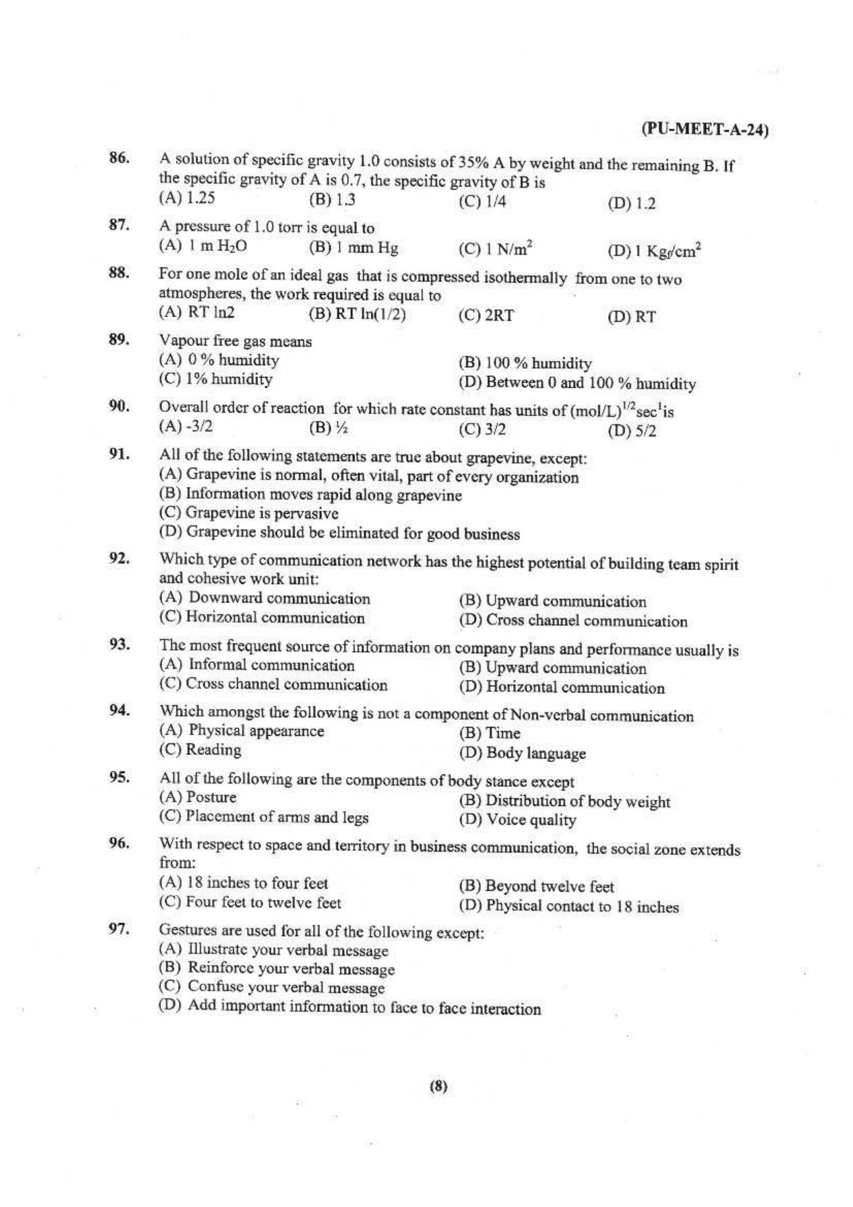 PUMEET 2024 Question Paper - Page 9