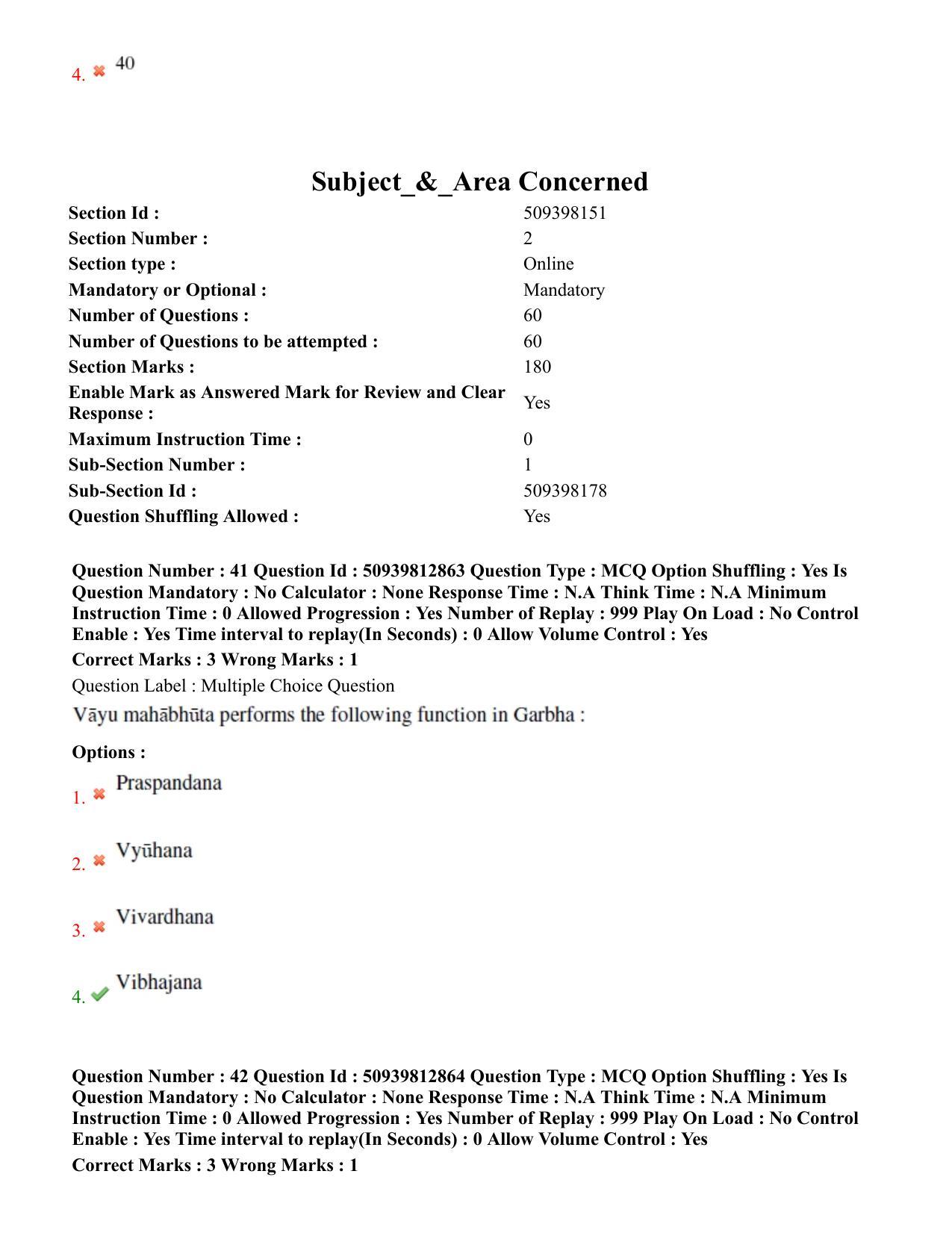 BHU RET Kriya Sharir 2020 Question Paper - Page 28