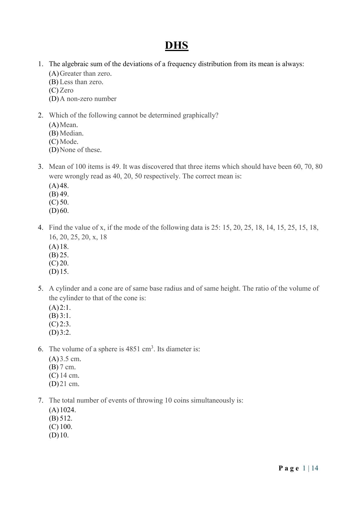 WB JEMAS (PG) DHS 2024 Question Paper - Page 3
