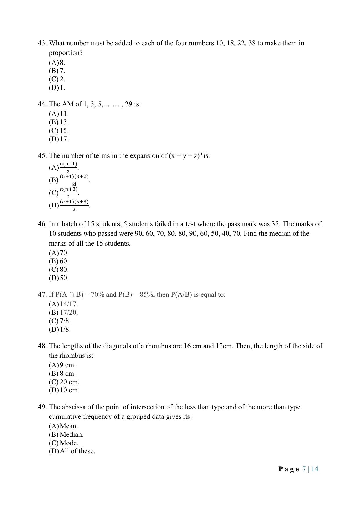 WB JEMAS (PG) DHS 2024 Question Paper - Page 9