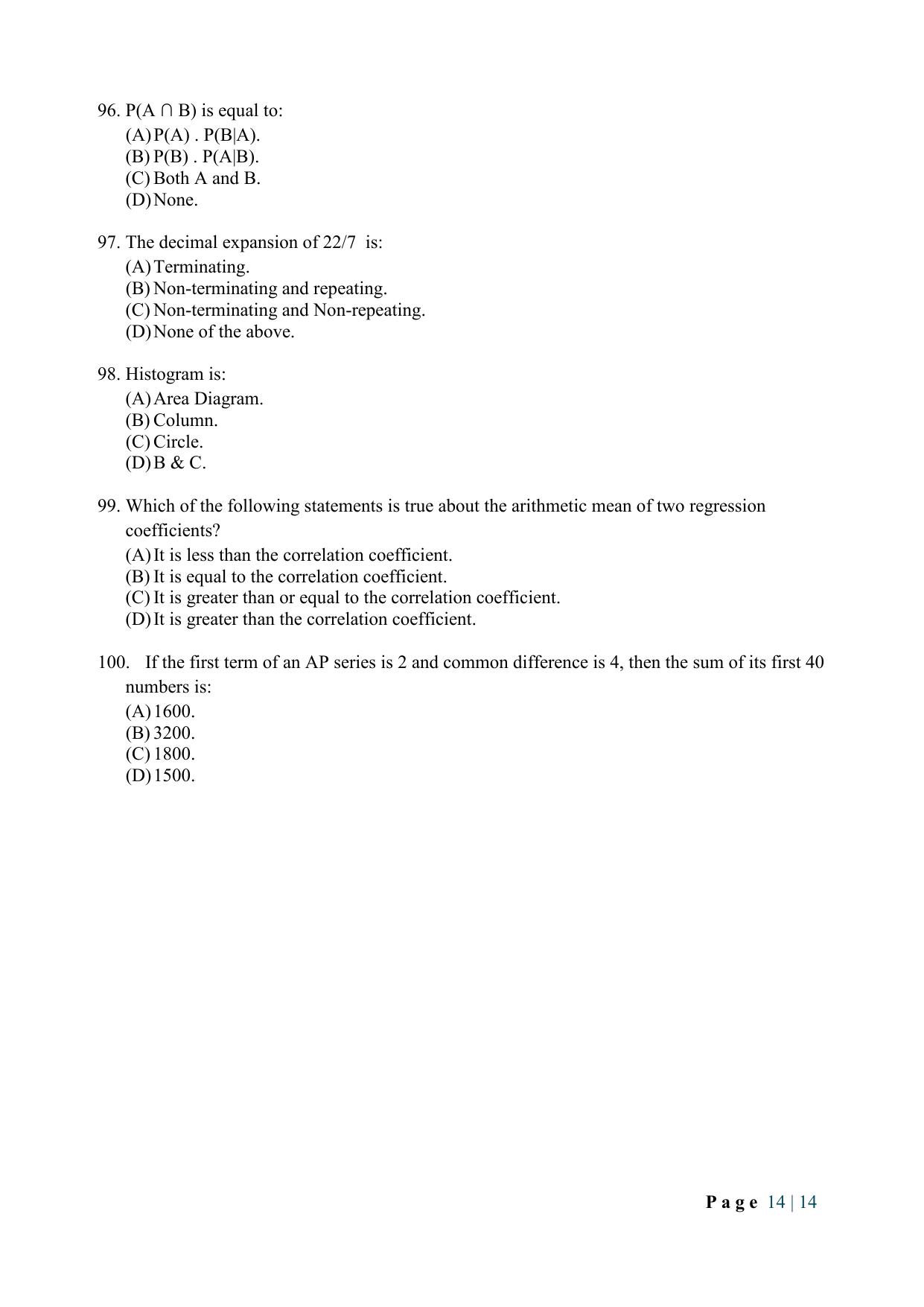 WB JEMAS (PG) DHS 2024 Question Paper - Page 16