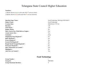 TS PGECET 2020: Food Technology Question Papers